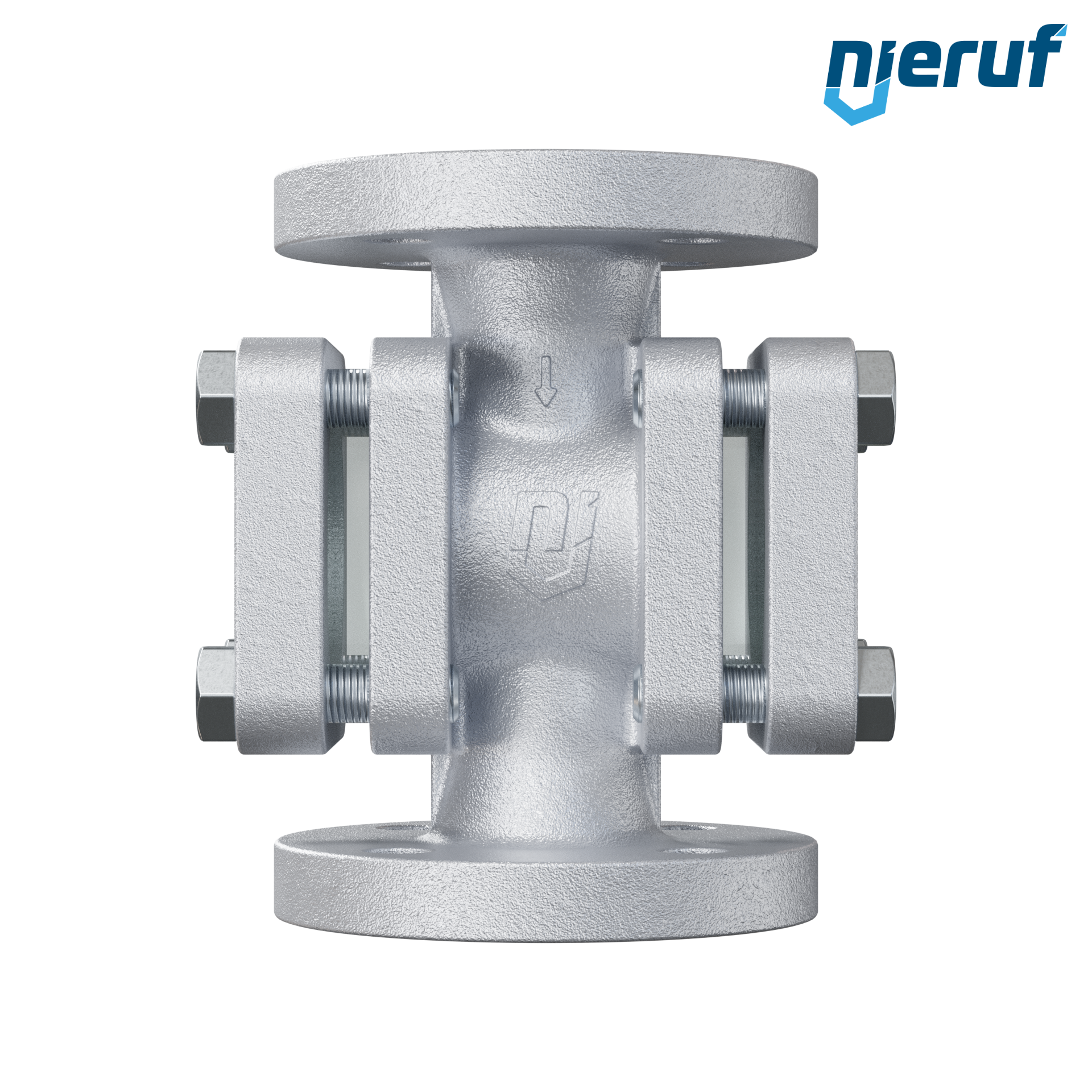 Specola visiva flangiata DN25 - 1" pollici ghisa GG25 flangia ANSI 150 vetro borosilicato versione con rotore in PTFE