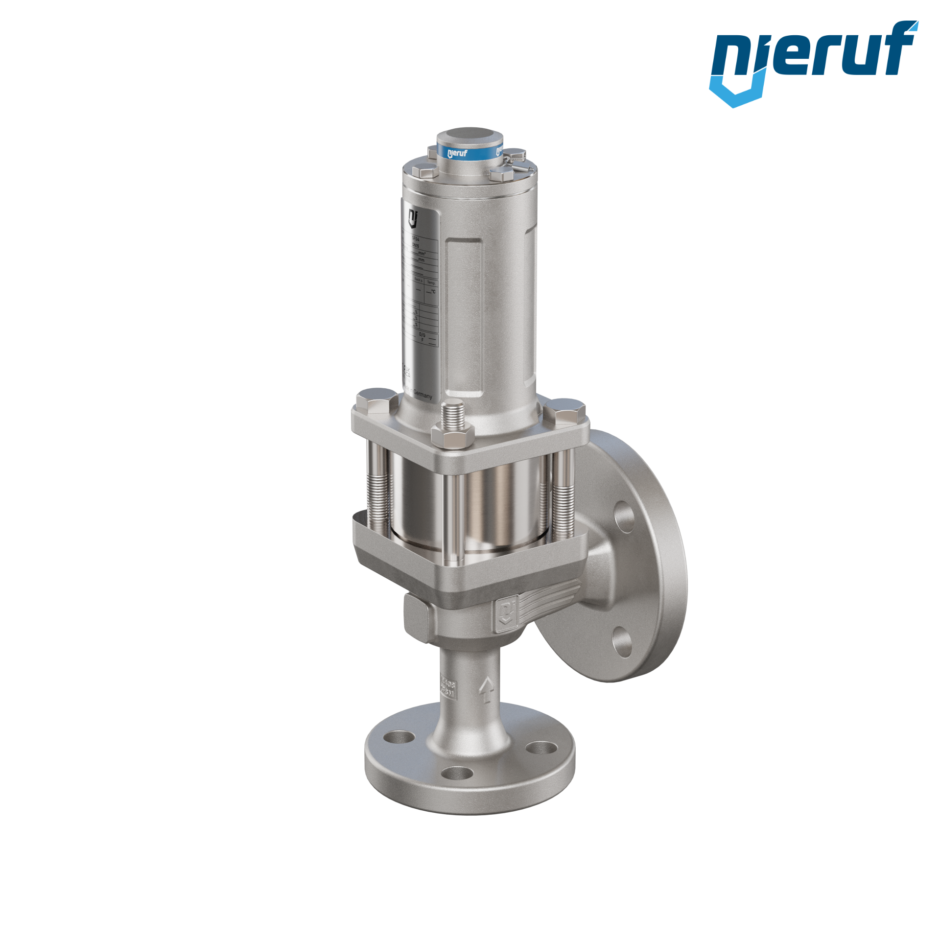 valvola di sicurezza con cappello a tenuta di gas & manicotto di tenuta DN15/DN25 SF04, PTFE, senza dispositivo di sollevamento