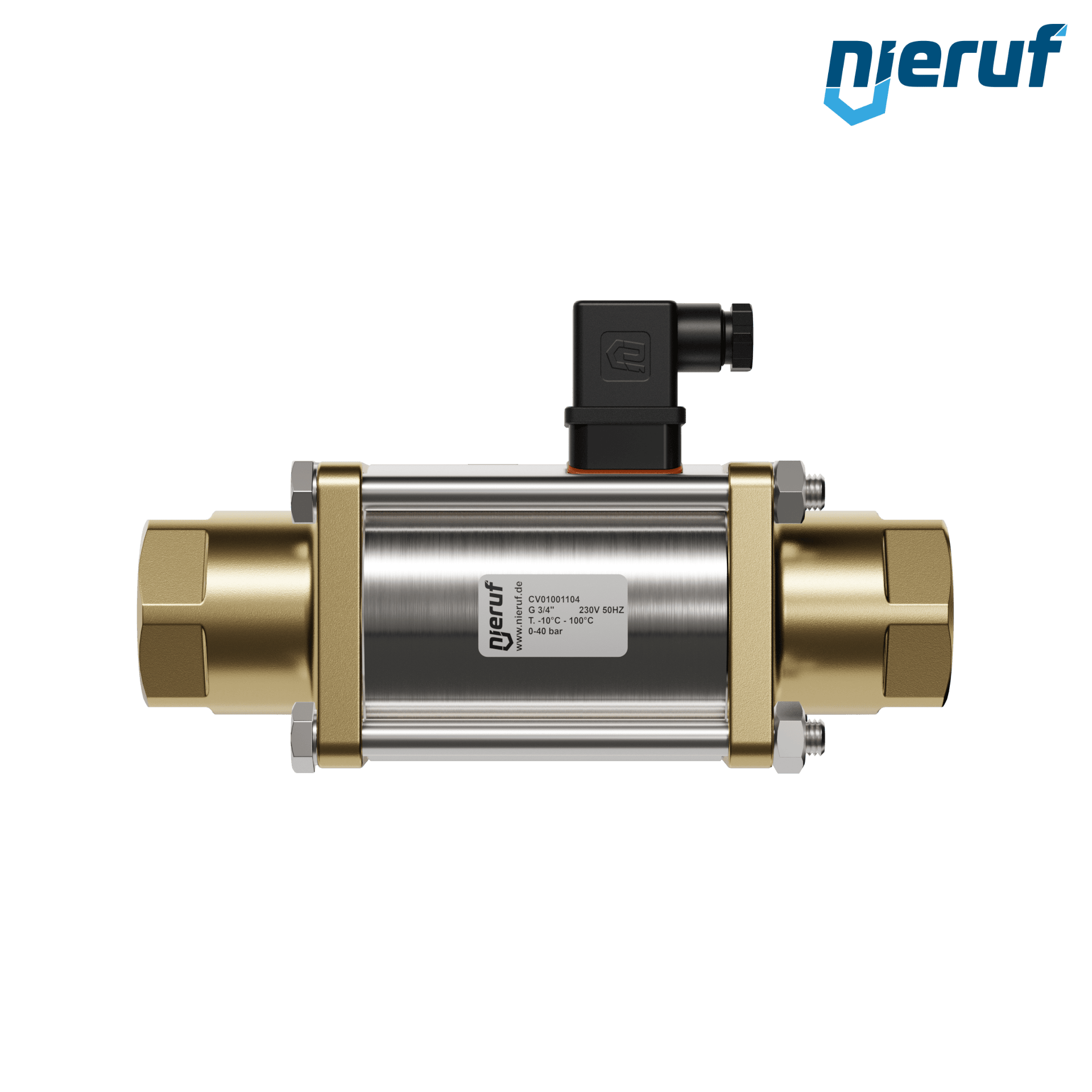 valvola coassiale 3/4" pollici filettatura interna - DN20 ottone 230V AC NO - per applicazione con acqua