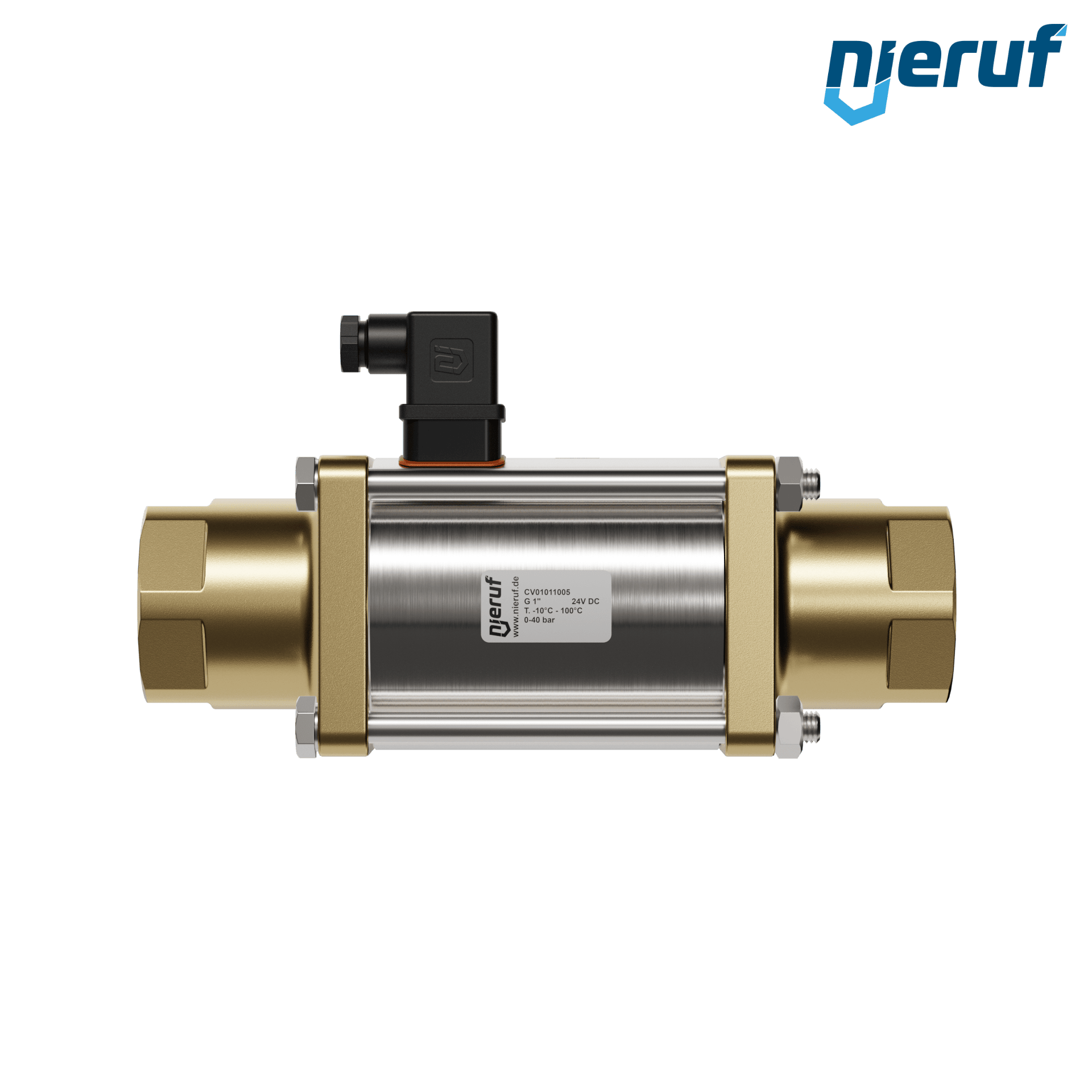 valvola coassiale 1" pollici filettatura interna - DN25 ottone 24V DC NC - per applicazione con acqua