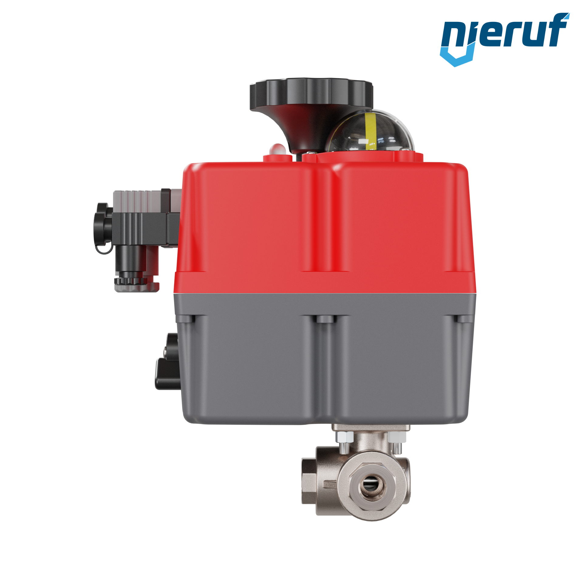 valvola a sfera a 3 vie con attuatore elettrico 24-240V DN8 - 1/4" pollici ottone a passaggio totale con incavo a forma di L