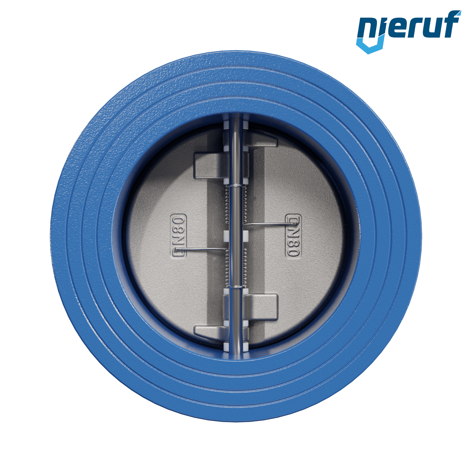 valvola di ritegno a doppio battente DN80 ANSI150 DR02 ANSI 150 GGG40 con rivestimento epossidico blu 180µm  FKM