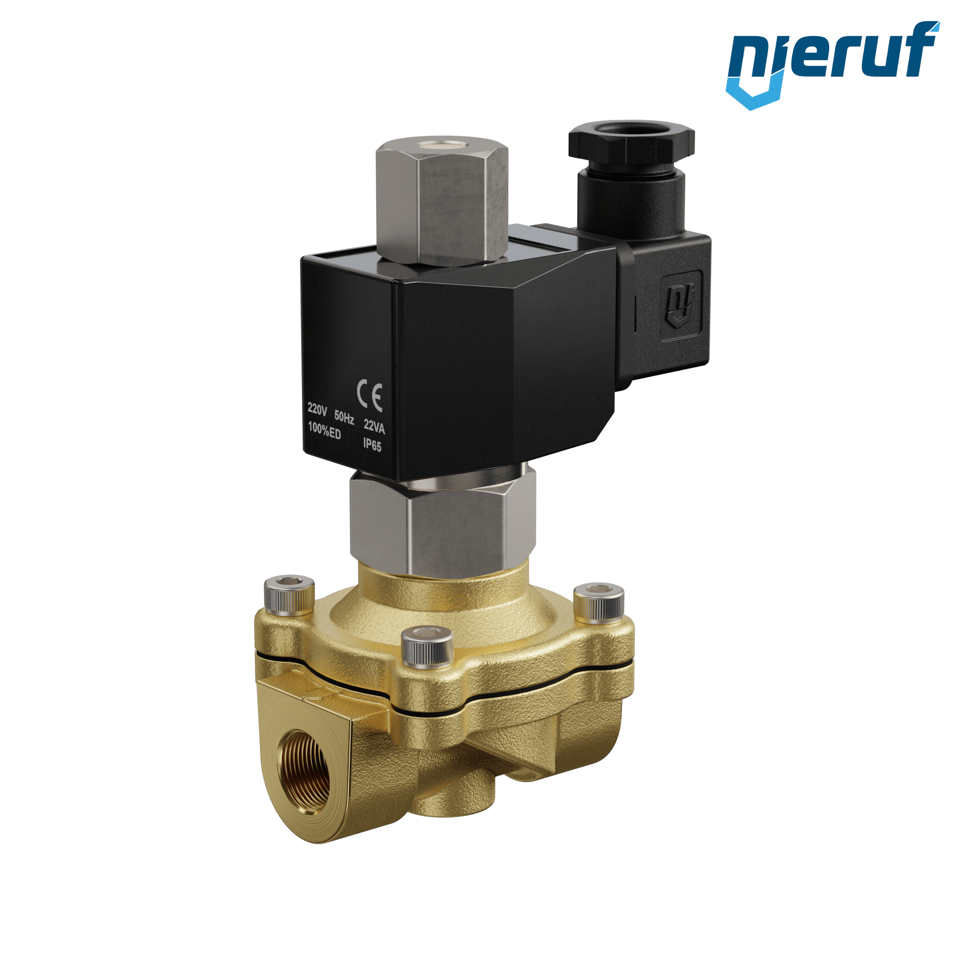 elettrovalvola DN16 G 3/8" pollici ottone MV06 FKM 230V 50Hz NO