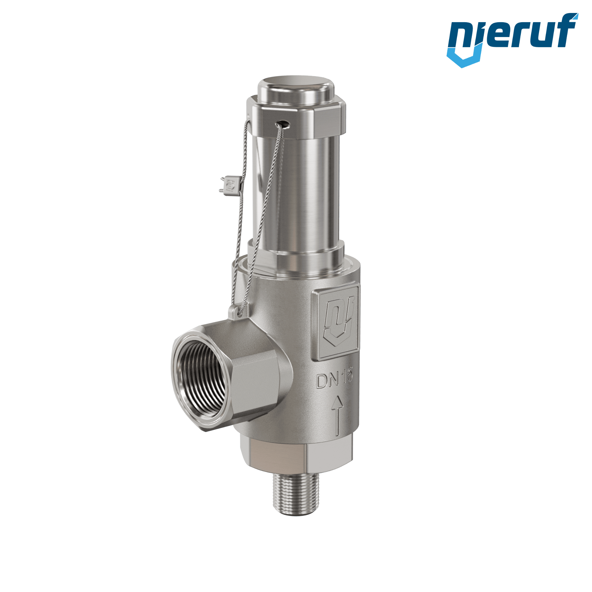 valvola di sicurezza acciaio inossidabile SV20 DN8 1/4 M x 1/2 F NPT a tenuta di gas senza dispositivo di sollevamento PTFE