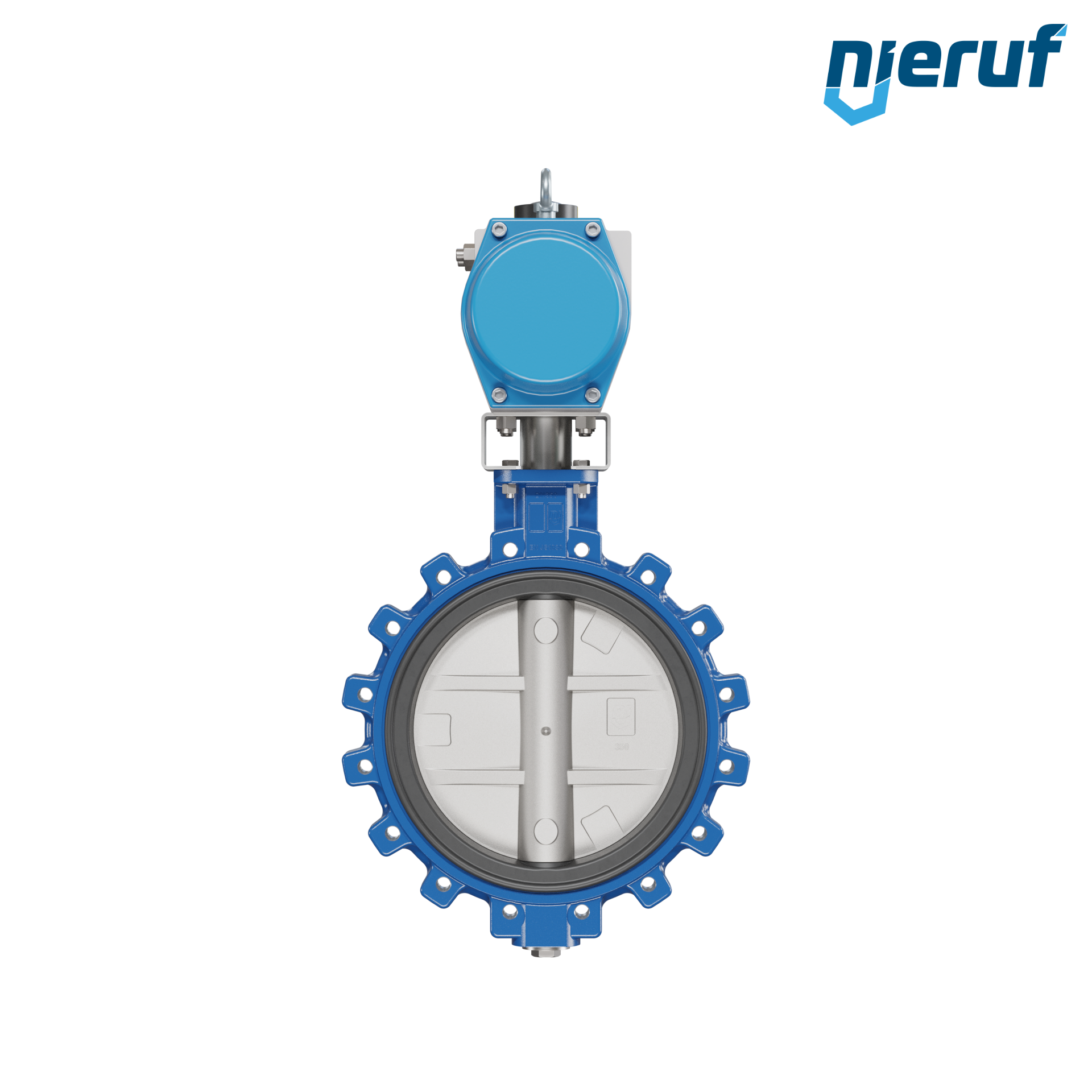 Butterfly valve DN 350 AK02 NBR-70-black DVGW gas pneumatic actuator double acting