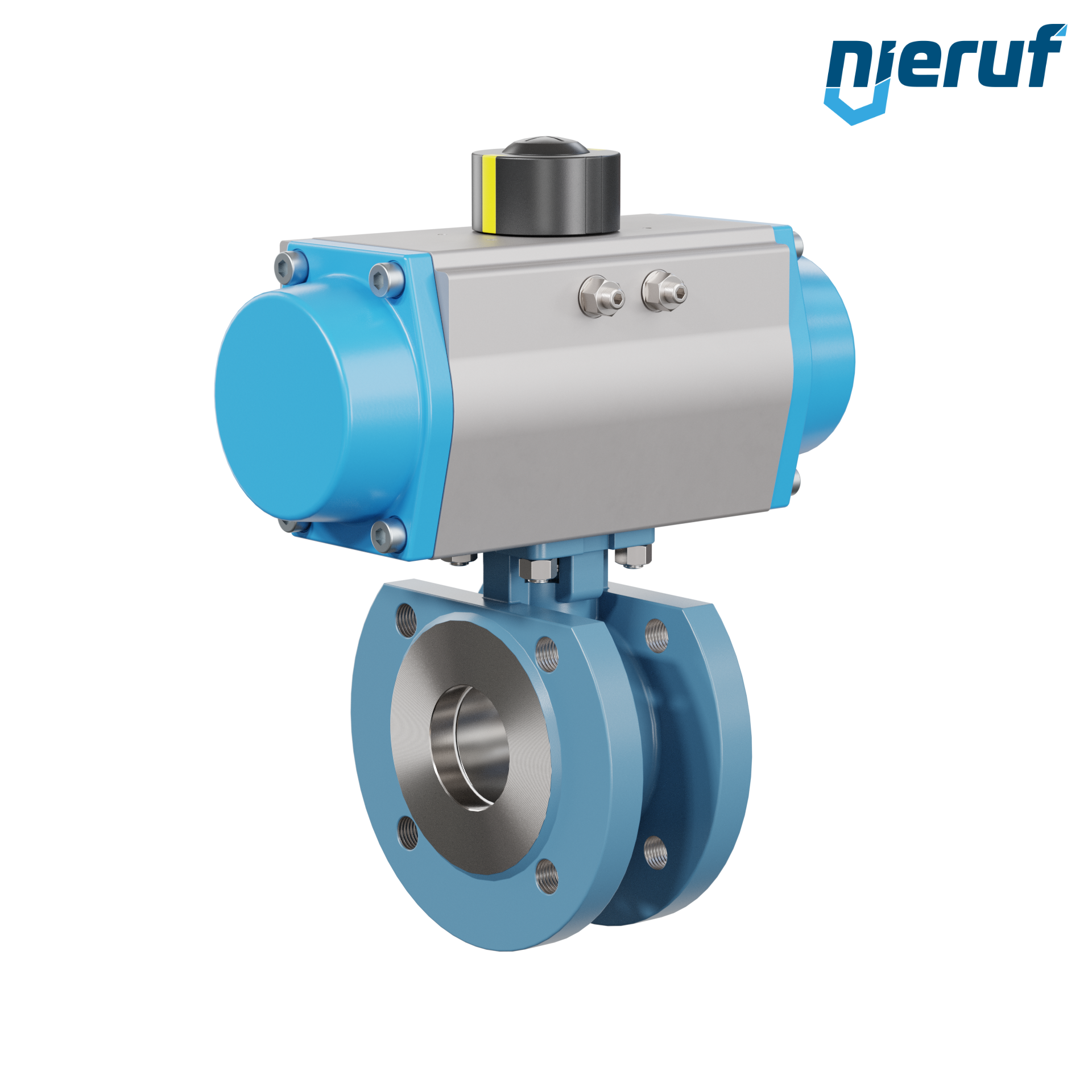 valvola a sfera flangiata dal design compatto DN50 PK06 azionamento rotativo pneumatico a semplice effetto apertura a molla