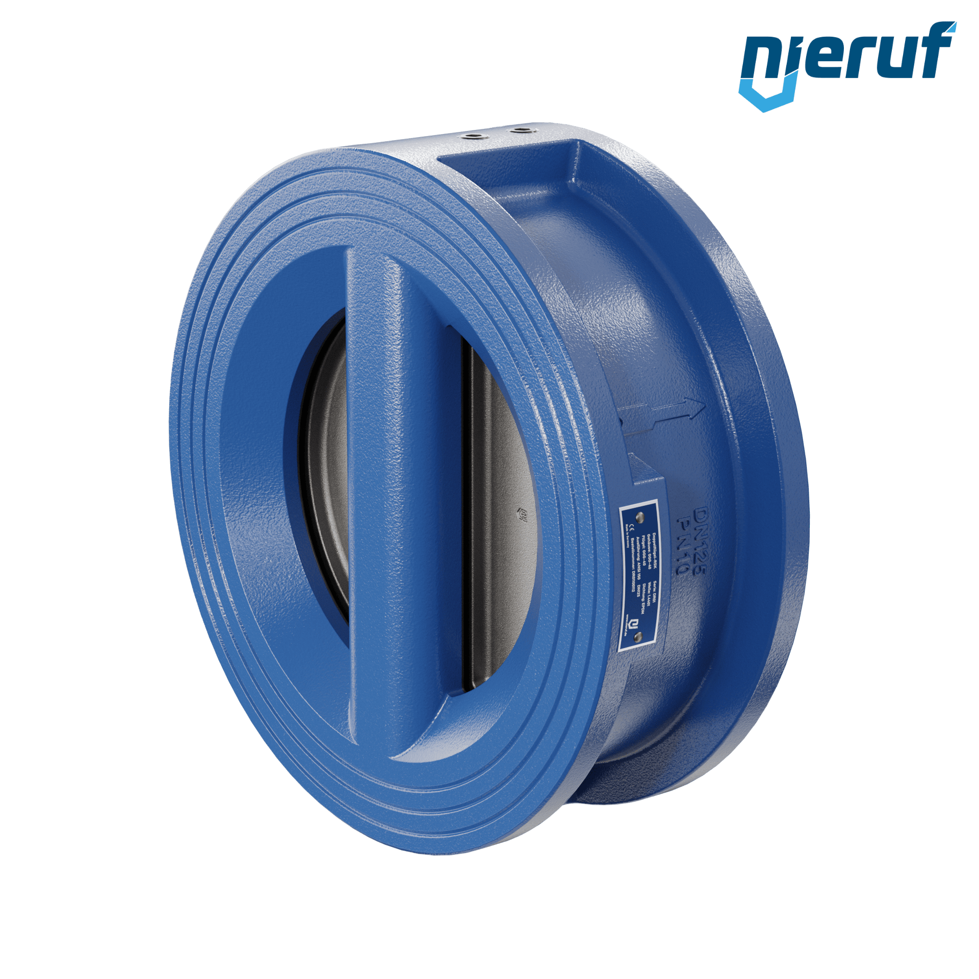 valvola di ritegno a doppio battente DN125 ANSI150 DR01 ANSI 150 GGG40 con rivestimento epossidico blu 180µm  EPDM