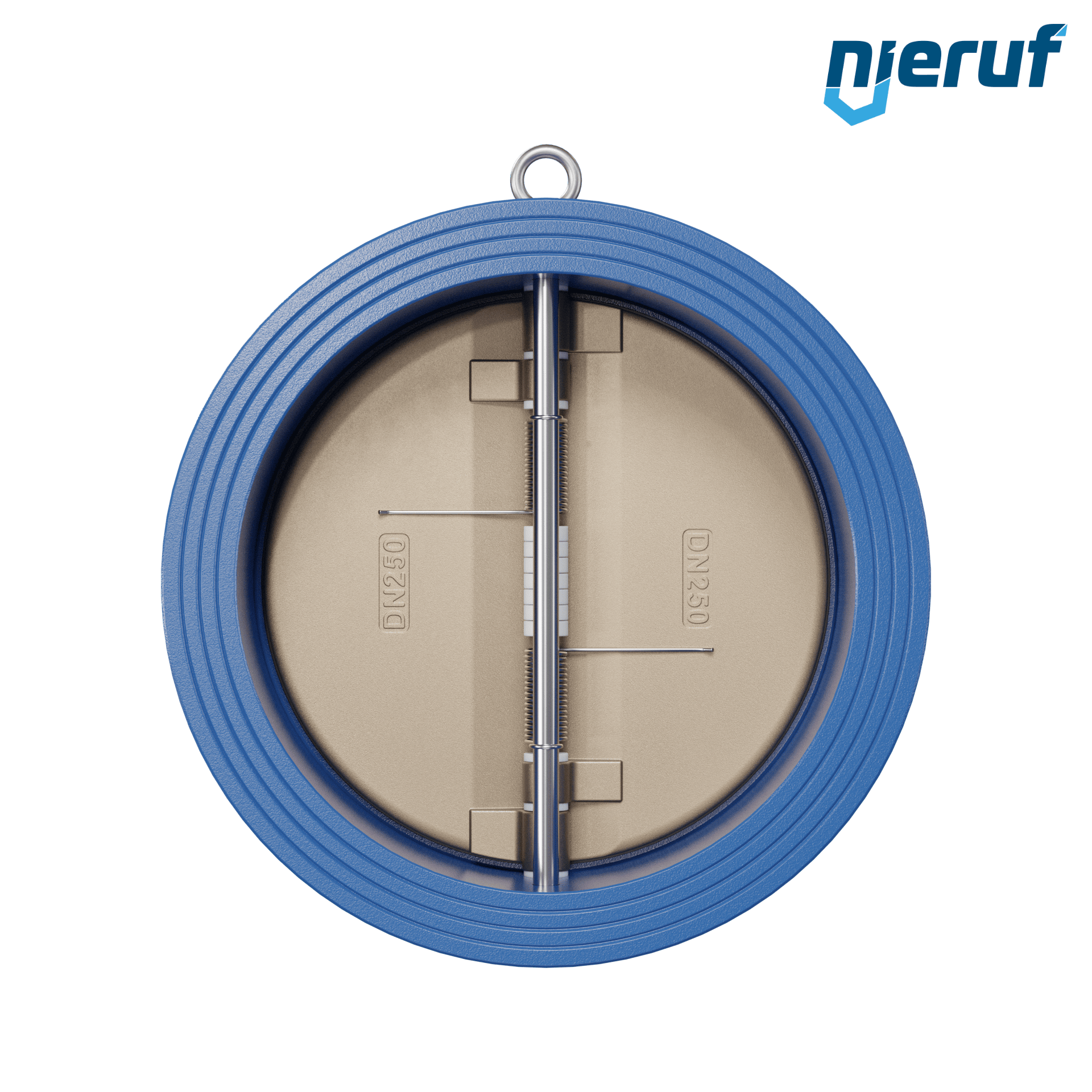 valvola di ritegno a doppio battente DN250 ANSI150 DR04 ANSI 150 GGG40 con rivestimento epossidico blu 180µm  FKM