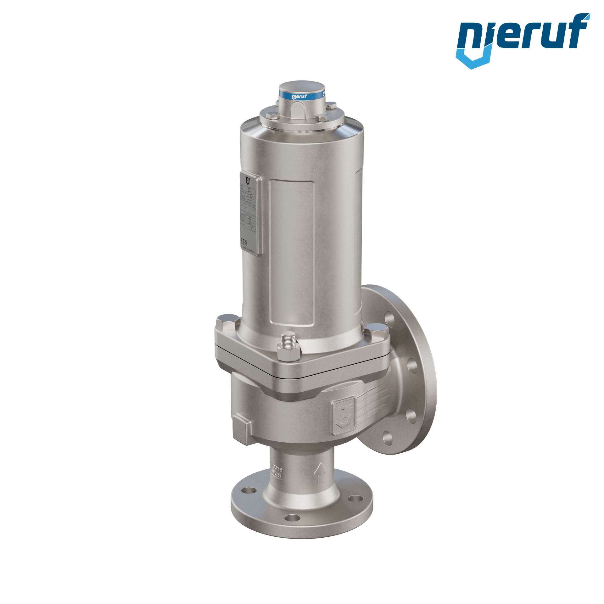 valvola di sicurezza flangiata a tenuta di gas DN50/DN80 SF07, acciaio, FFKM, senza dispositivo di sollevamento