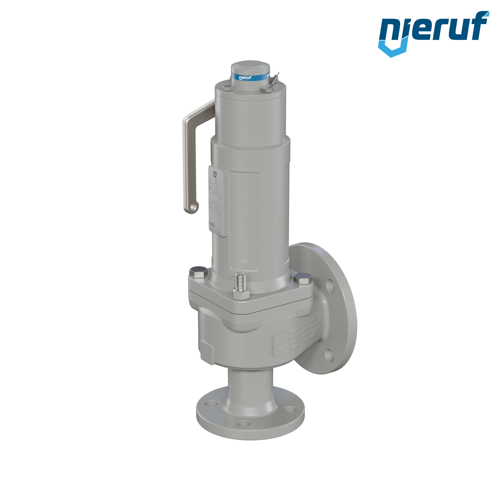 valvola di sicurezza flangiata DN40/DN65 SF06, cappello della molla a tenuta di gas (antigas) PTFE, dispositivo di sollevamento con leva