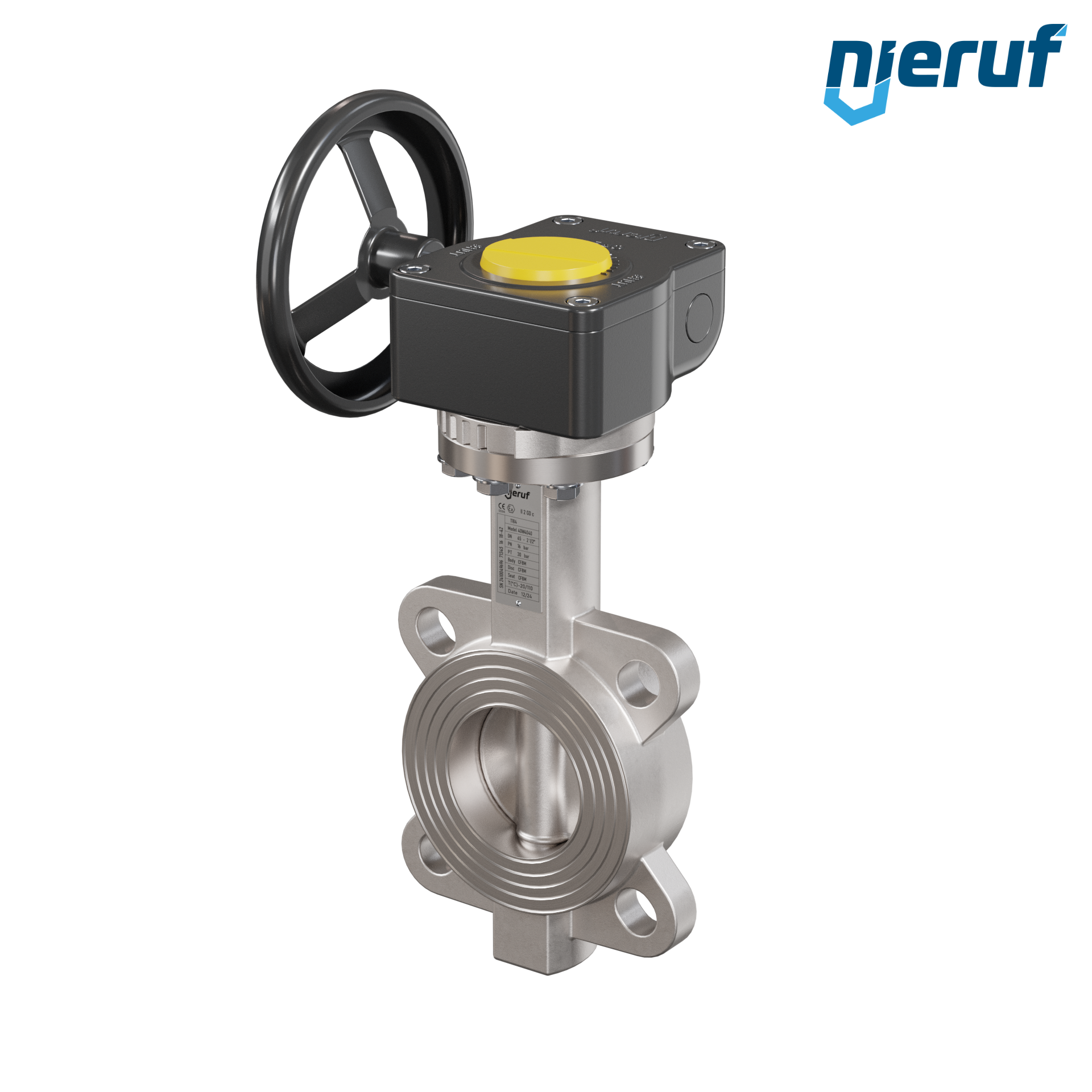 valvola a farfalla in acciaio inossidabile DN 65 PN16 AK08 metallo volantino