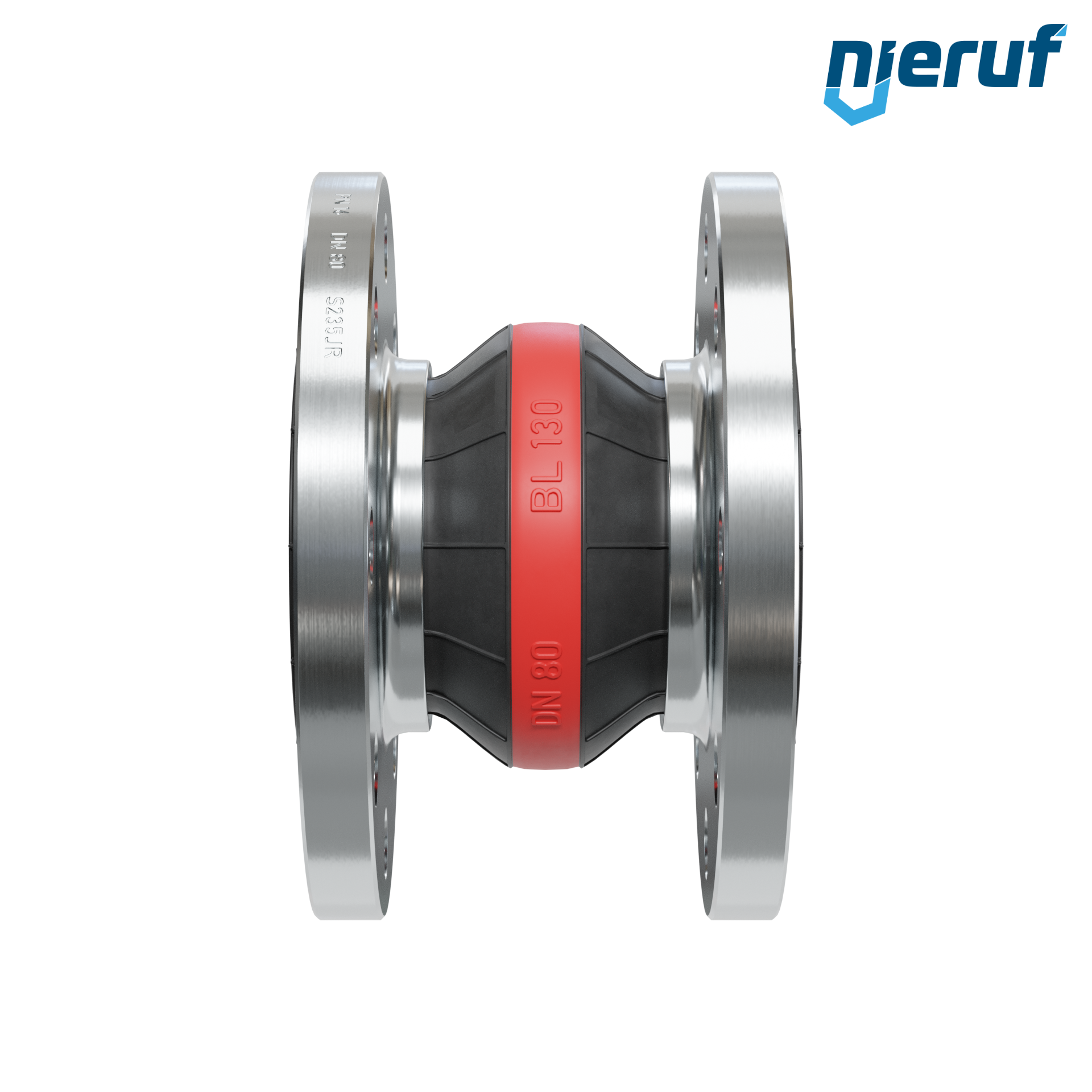 Compensatore in gomma per acqua potabile con anello di supporto del vuoto DN80 PN16 tipo KP04 flange in acciaio EPDM
