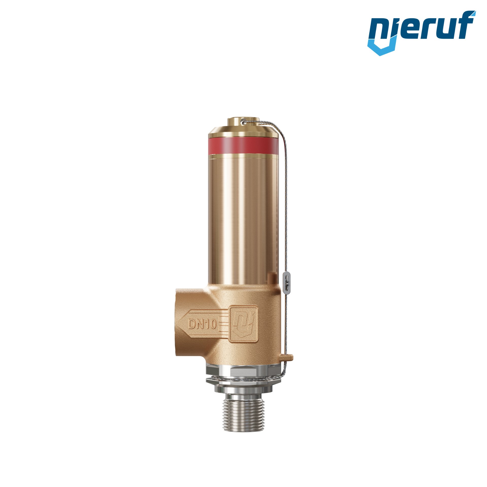 Kriogeniczny zawór bezpieczeństwa bez podnoszenia DN8 1/4" GZ x 3/8" GW SV18, stal nierdzewna & brąz PTFE