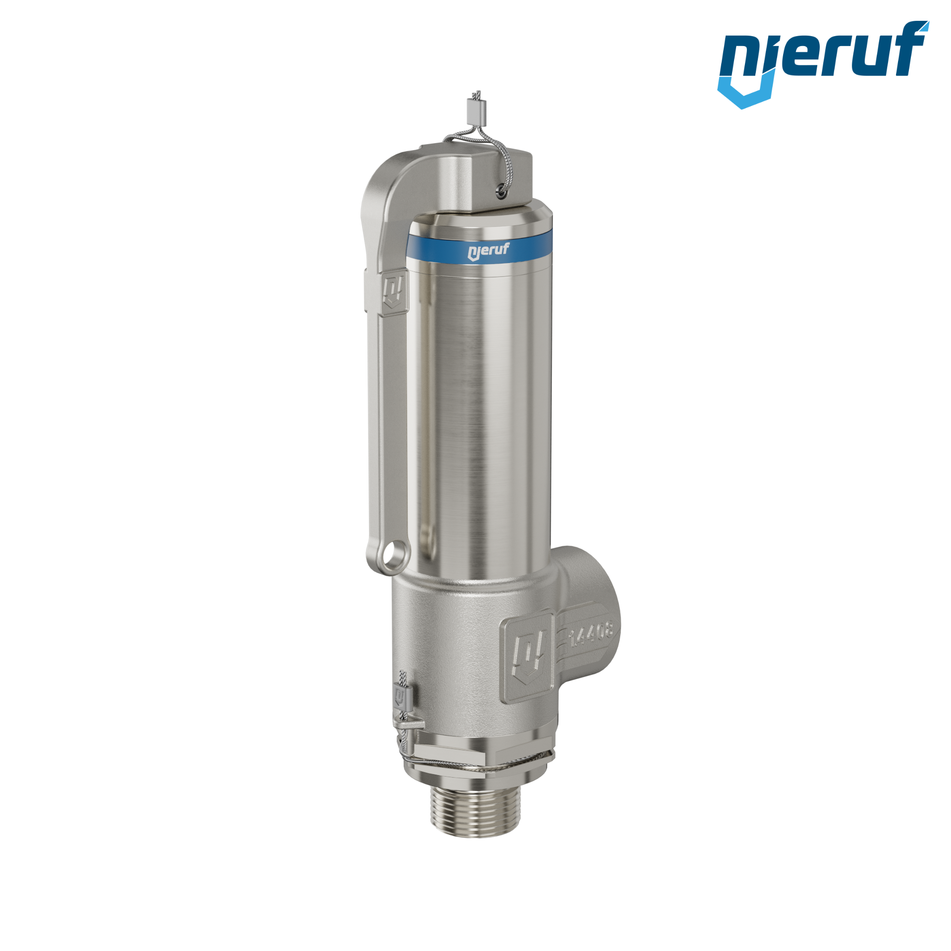 valvola di sicurezza criogenica DN15 1/2" M x 3/4" F SV14, acciaio inox PTFE, con leva