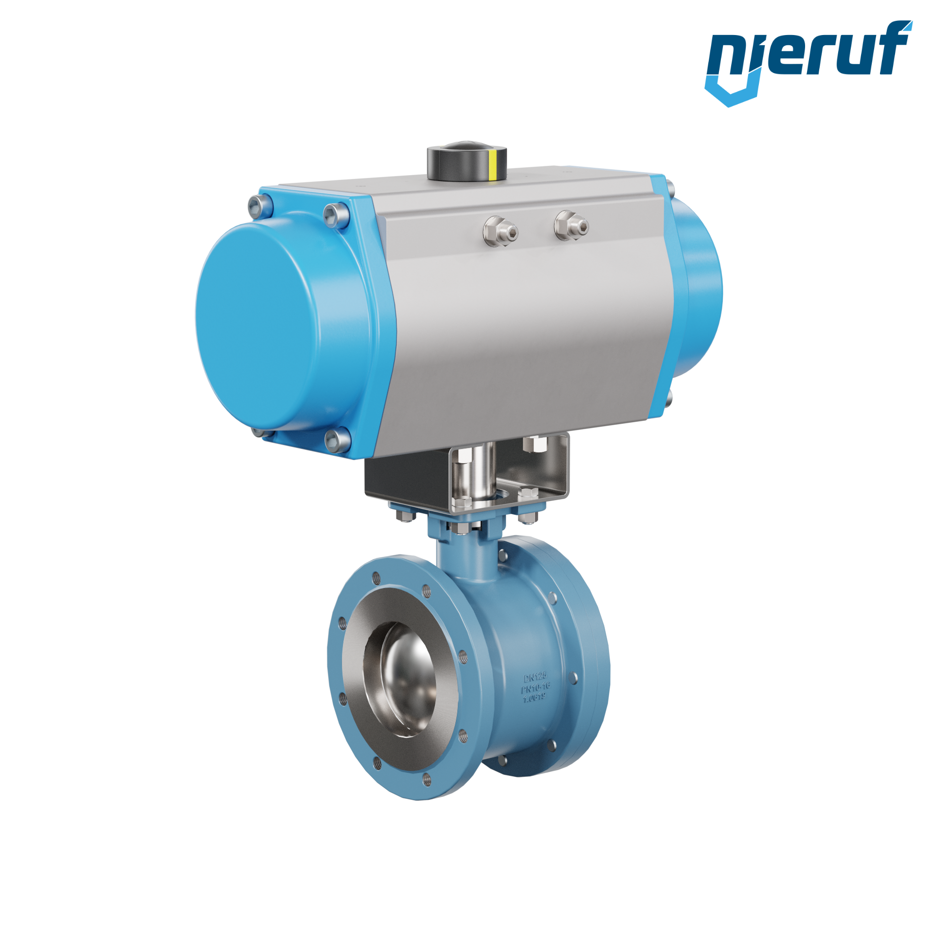 valvola a sfera flangiata dal design compatto DN125 PK06 azionamento rotativo pneumatico a semplice effetto