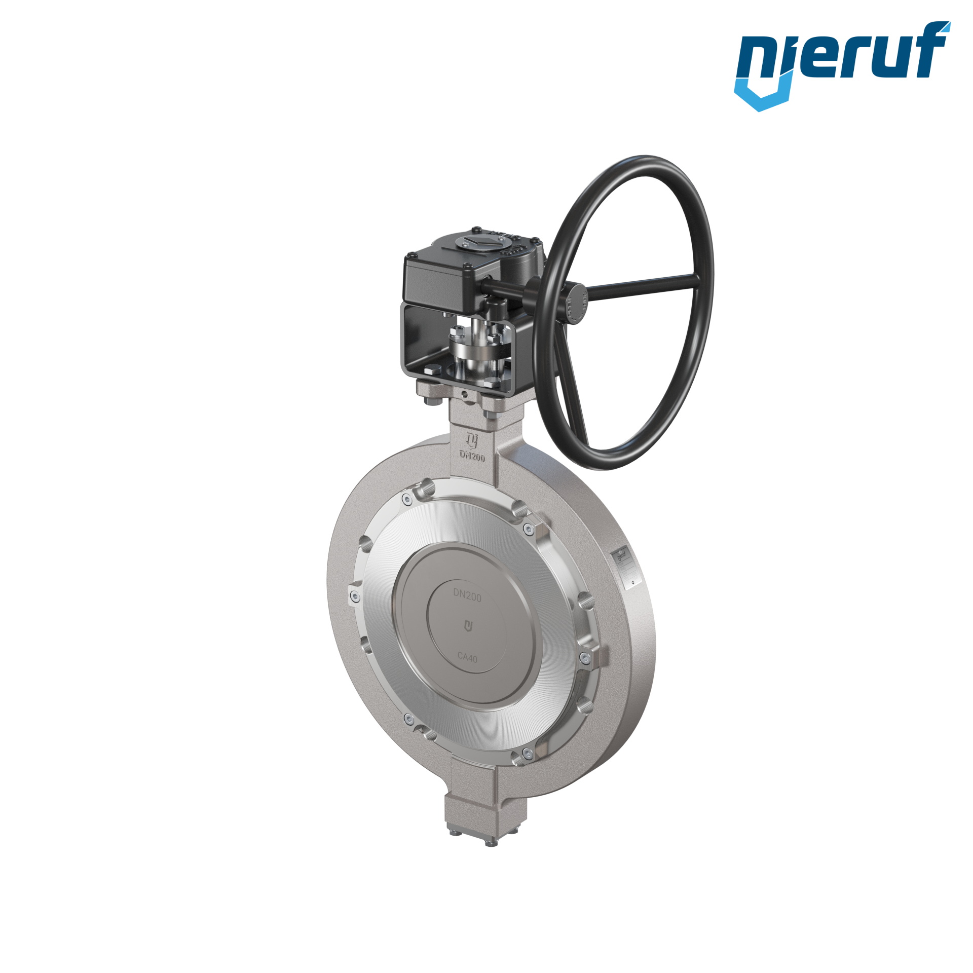 valvola a farfalla triplo eccentrico acciaio inox AK14 DN 200 PN10 volantino