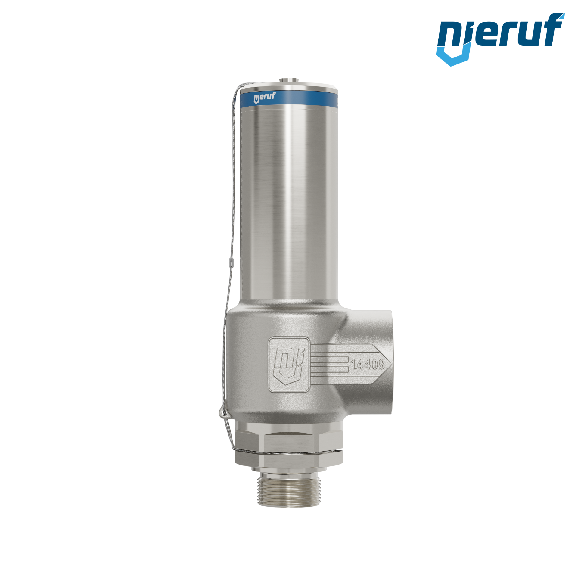 valvola di sicurezza criogenica DN25 1" M x 1 1/2" F SV14, acciaio inox PTFE, senza leva