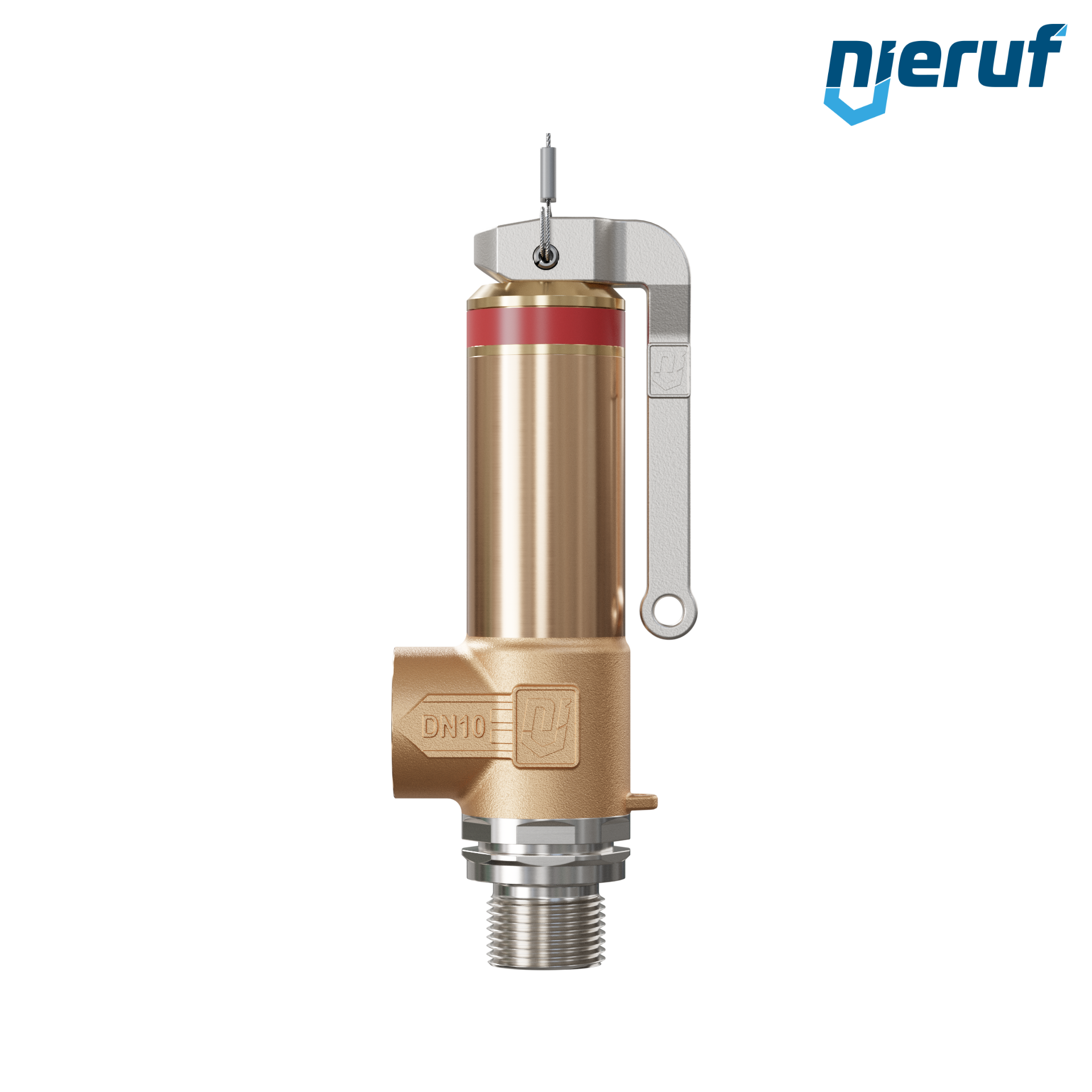 Kriogeniczny zawór bezpieczeństwa Dźwignia DN8 3/8" GZ x 3/8" GW SV18, stal nierdzewna & brąz PTFE
