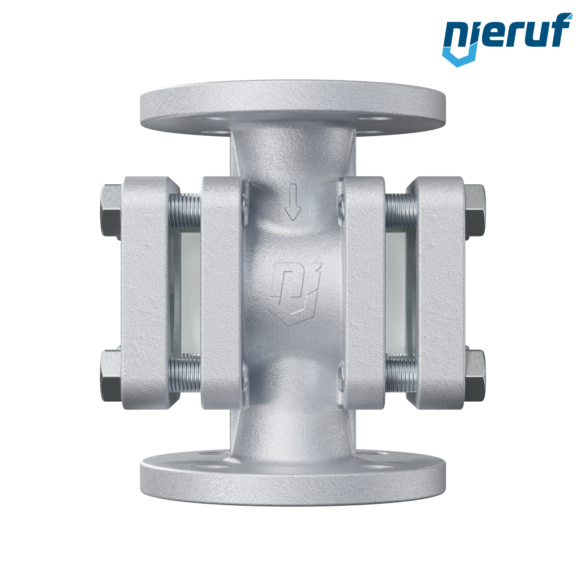 Specola visiva flangiata DN40 - 1 1/2" pollici ghisa GG25 flangia ANSI 150 vetro borosilicato versione con rotore in PTFE