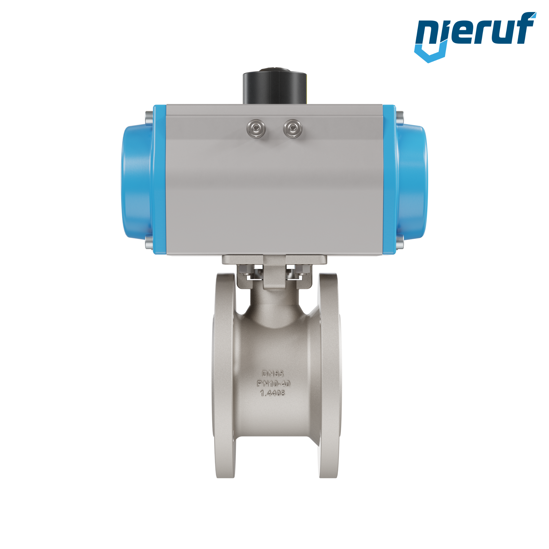 valvola a sfera flangiata dal design compatto DN65 PK07 azionamento rotativo pneumatico a semplice effetto apertura a molla