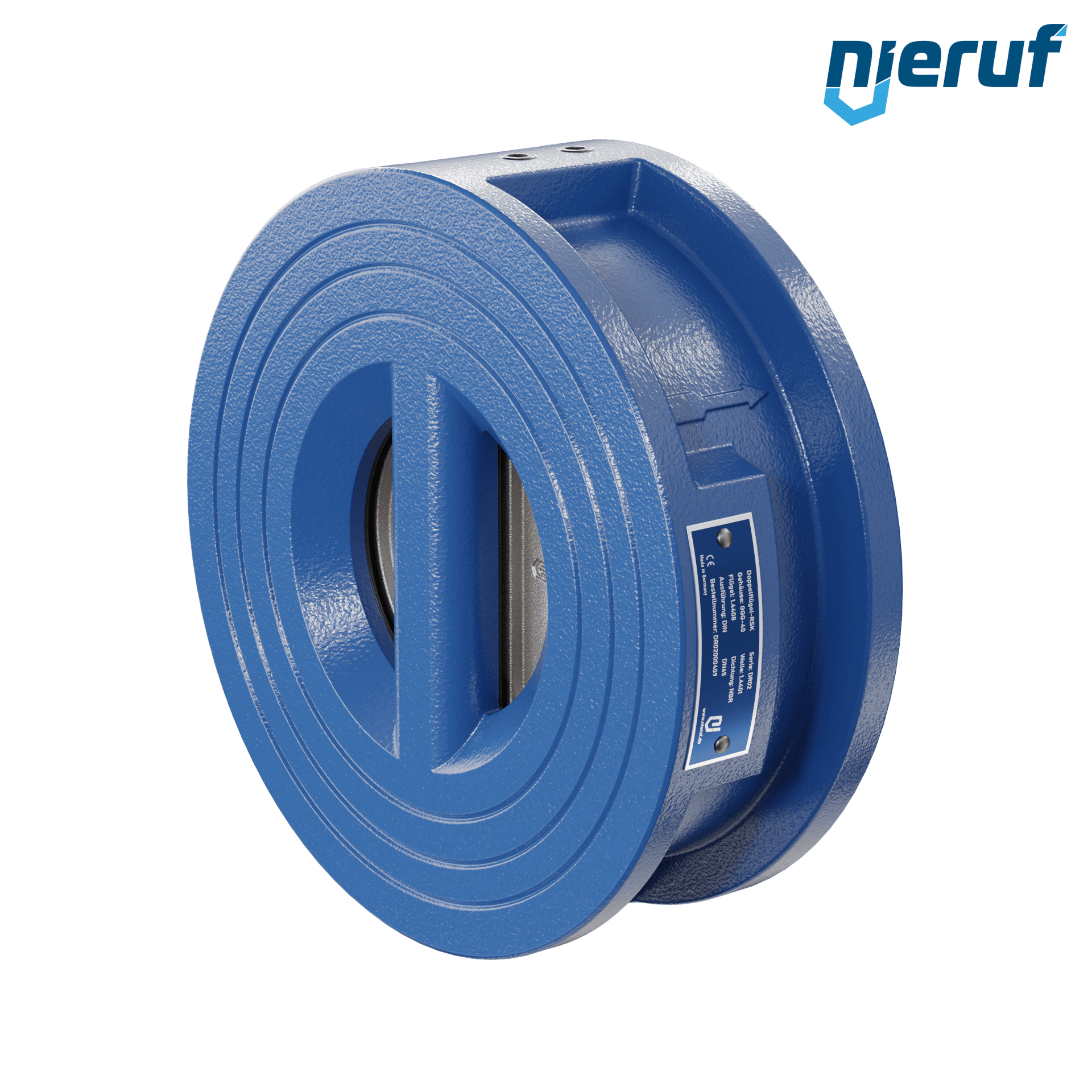 valvola di ritegno a doppio battente DN65 DR02 GGG40 NBR