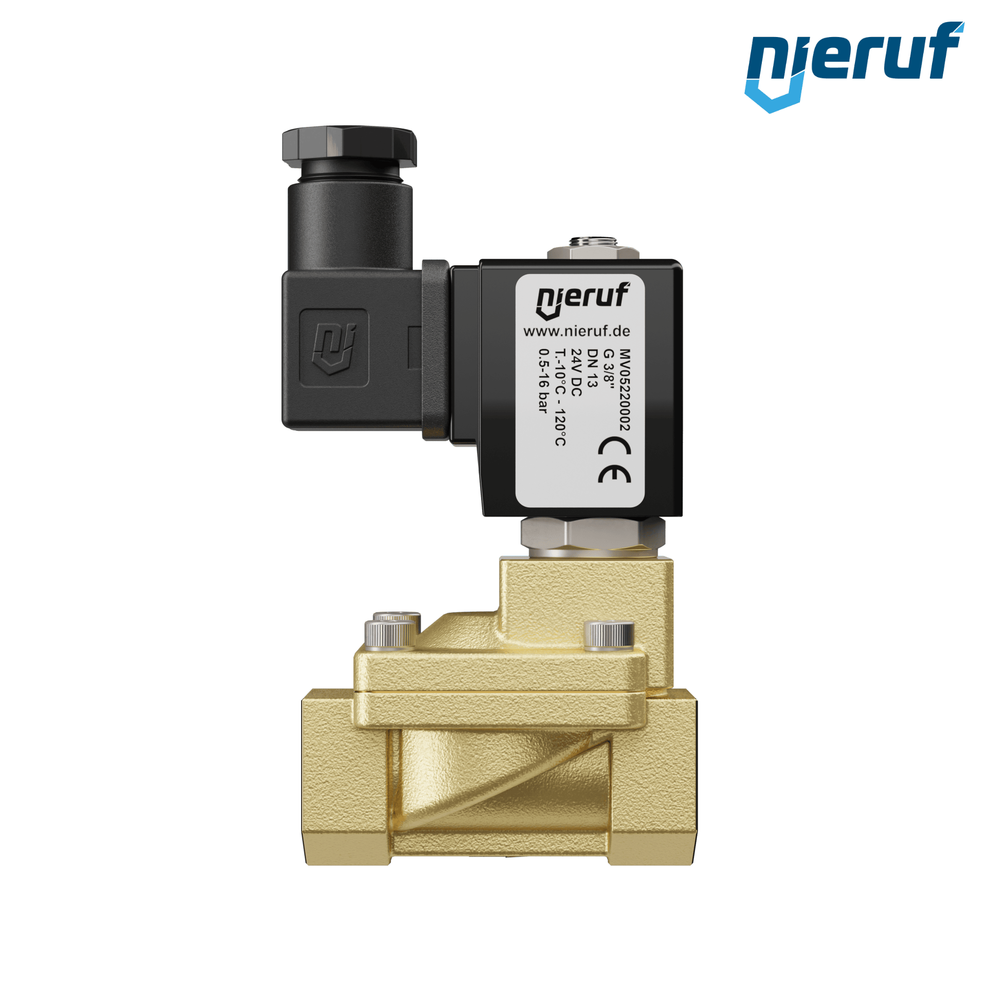elettrovalvola G 3/8" pollici ottone MV05 FKM 24V DC