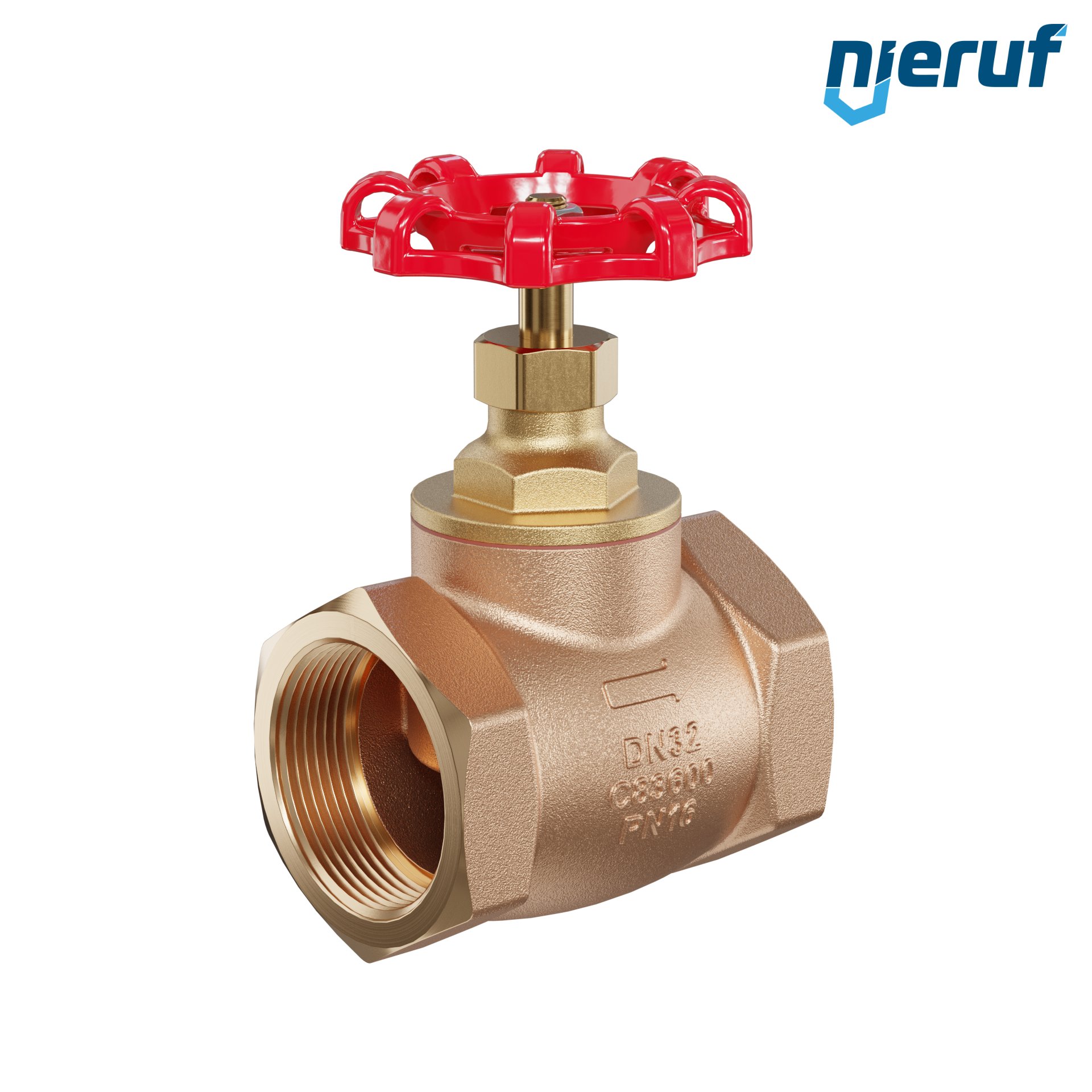 valvola a globo filettatura interna DN32 - 1 1/4" pollici PN16 AV10 bronzo ASTM B62