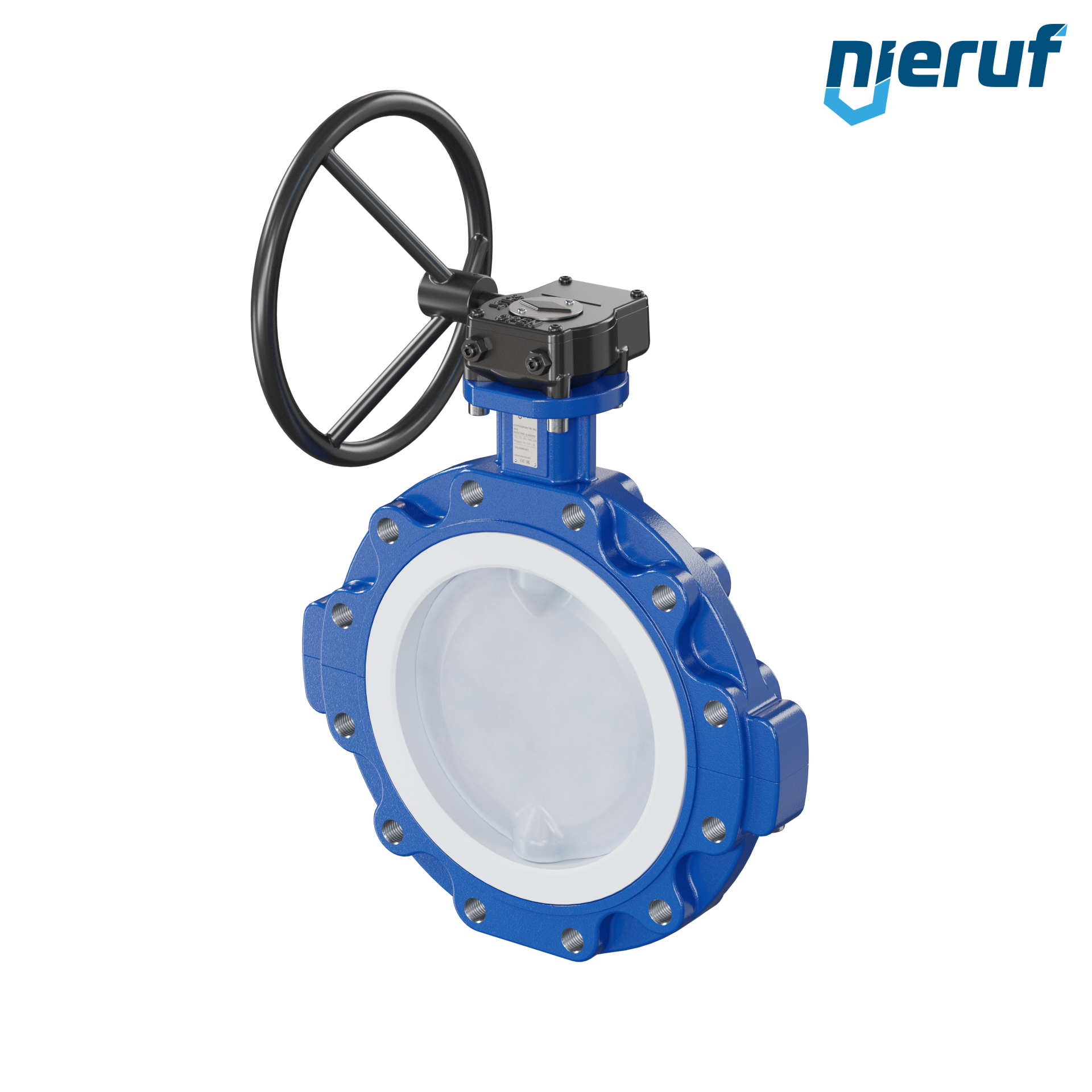 valvola a farfalla PFA PTFE AK10 DN250 ANSI150 volantino manuale inserto in FKM