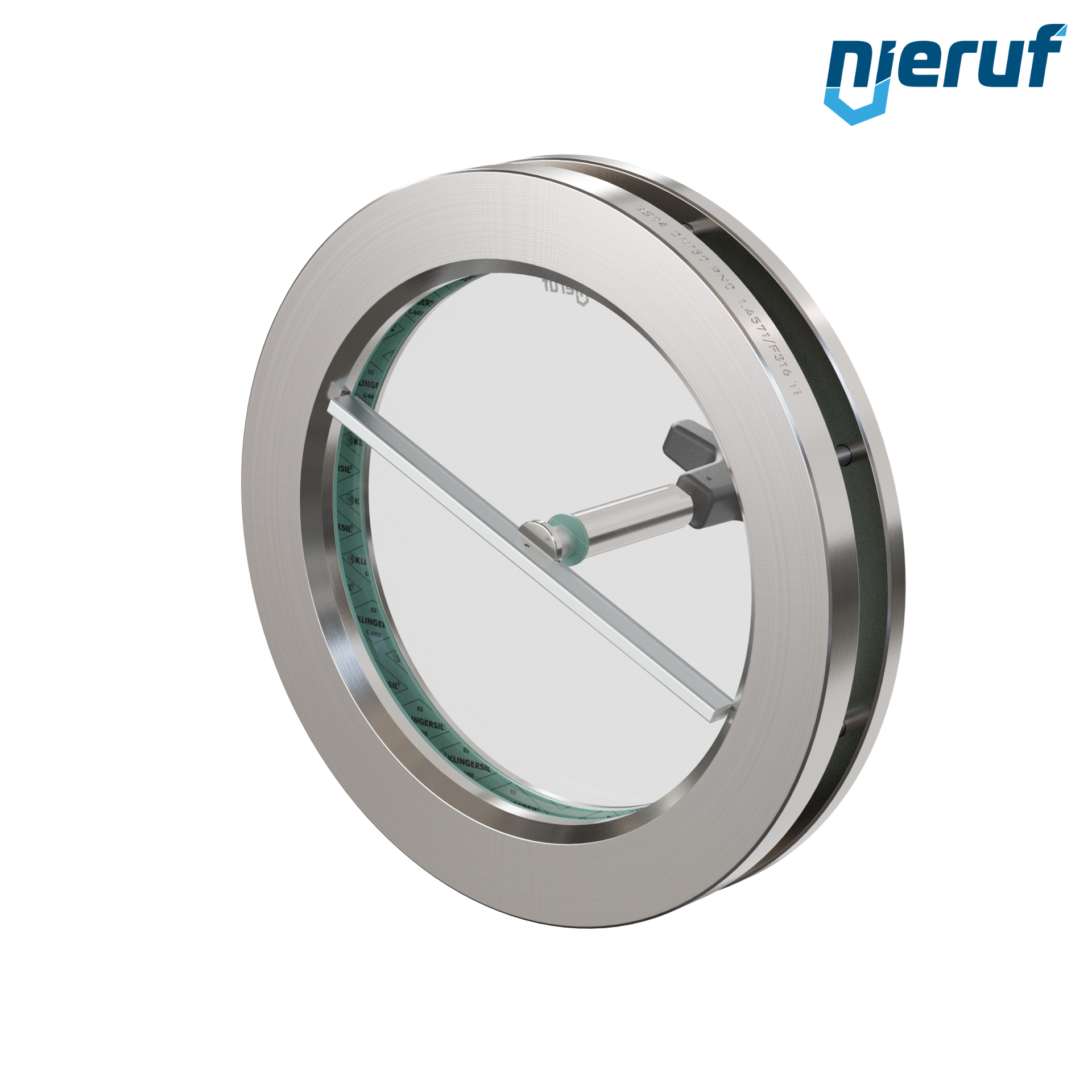 oblò di osservazione per serbatoi con tergicristallo in PTFE DN150 BS04 acciaio inossidabile 1.4571 vetro borosilicato 0,0 bar