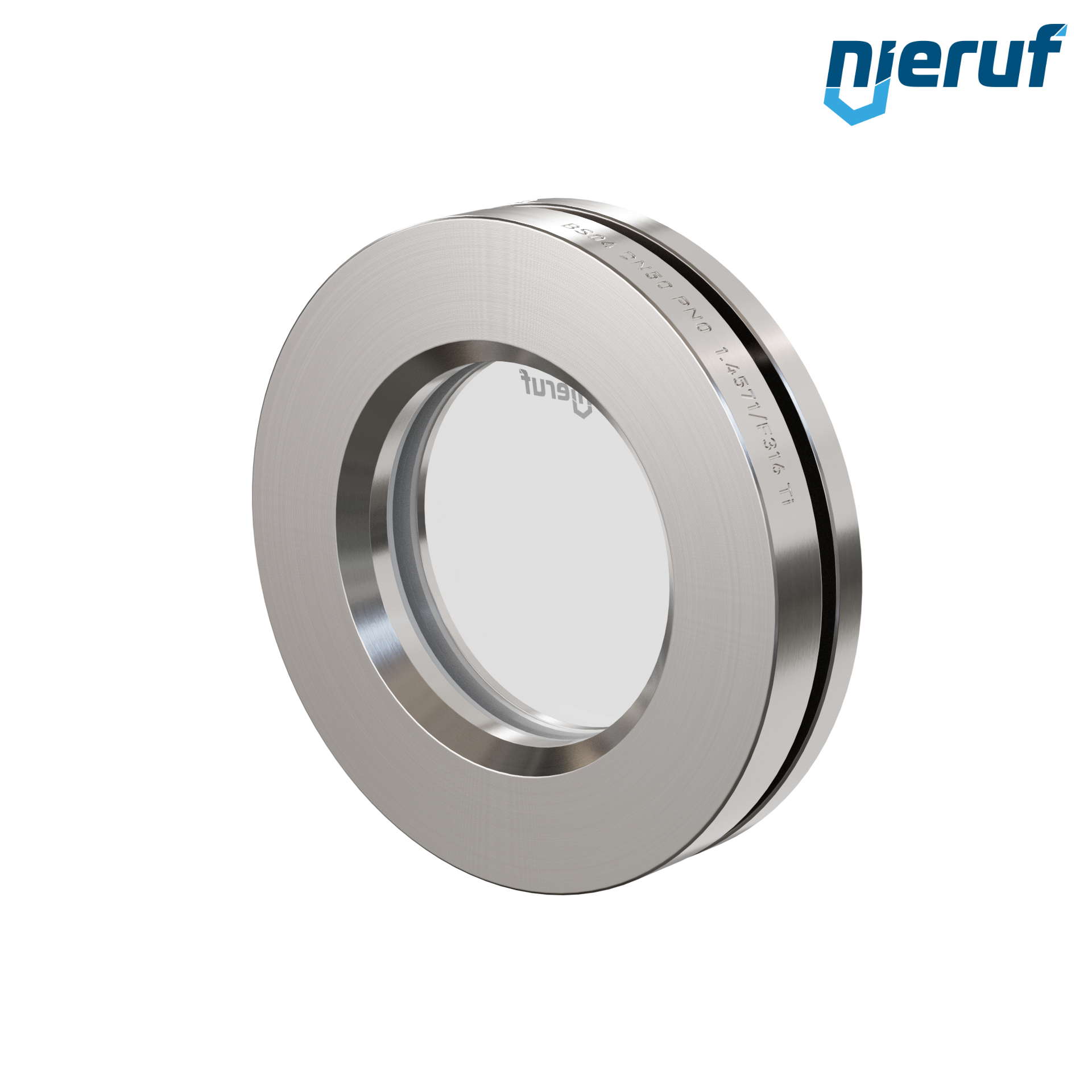oblò di osservazione per serbatoi DN50 BS04 acciaio inossidabile 1.4571 PTFE vetro borosilicato 0,0 bar