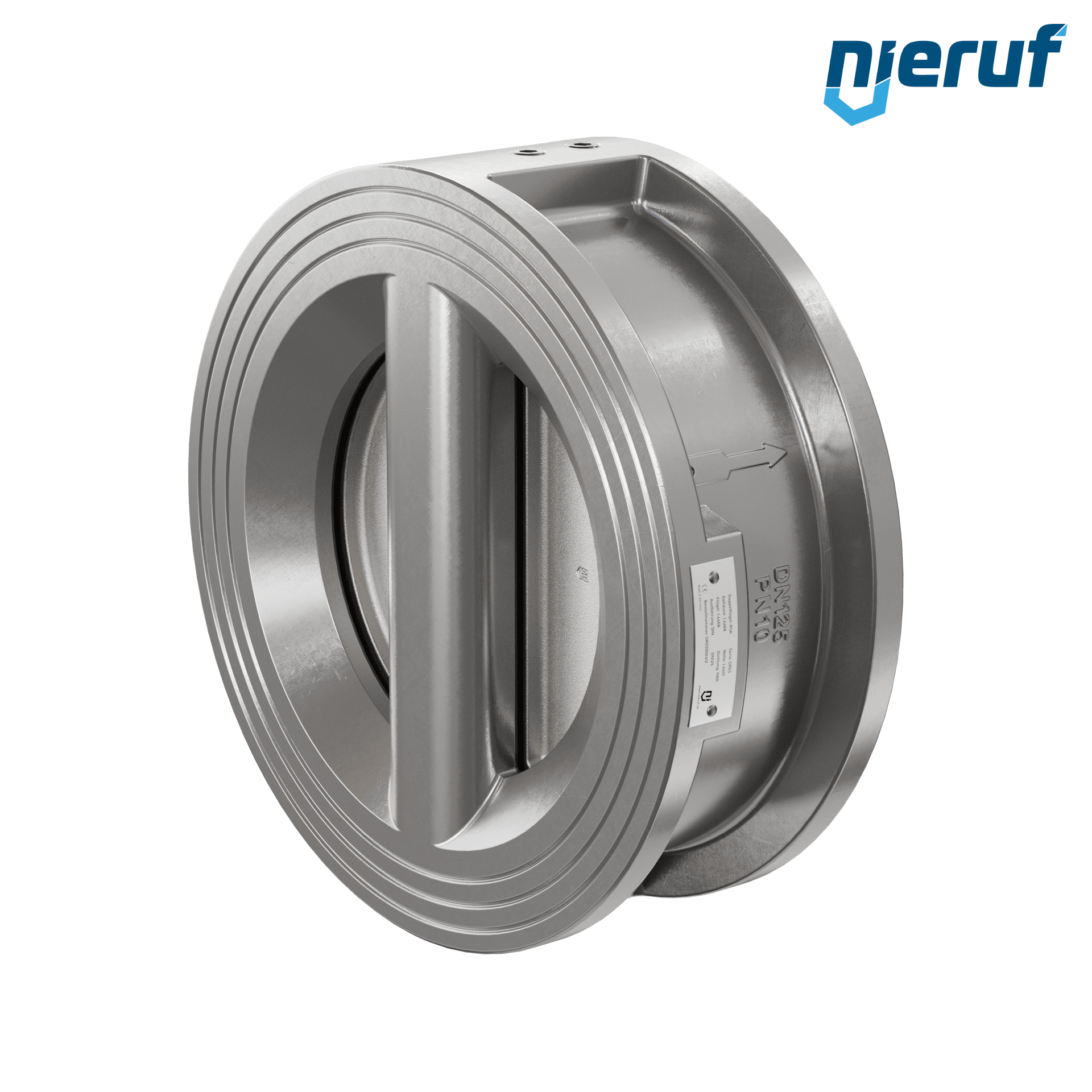valvola di ritegno a doppio battente DN125 DR03 acciaio inossidabile 1.4408 NBR