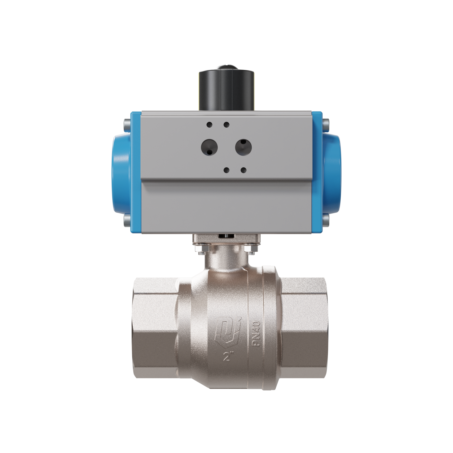 valvola a sfera automatica con manicotto DN50 - 2" pollici azionamento rotativo pneumatico a doppio effetto PK01