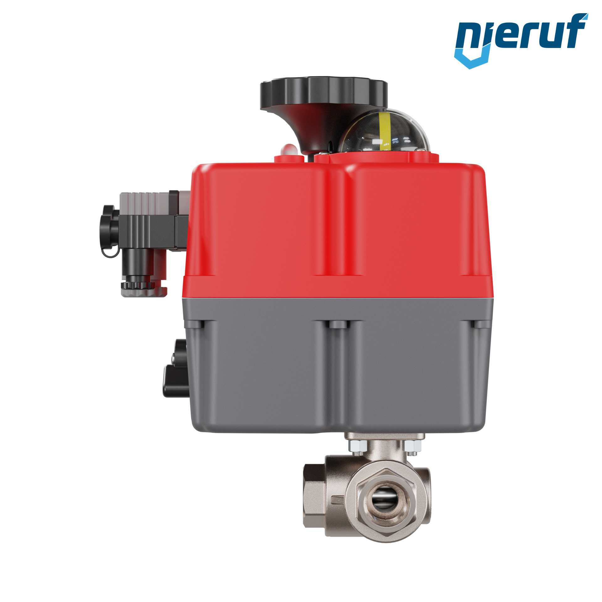 valvola a sfera a 3 vie con attuatore elettrico 24-240V DN15 - 1/2" pollici ottone a passaggio totale con incavo a forma di L