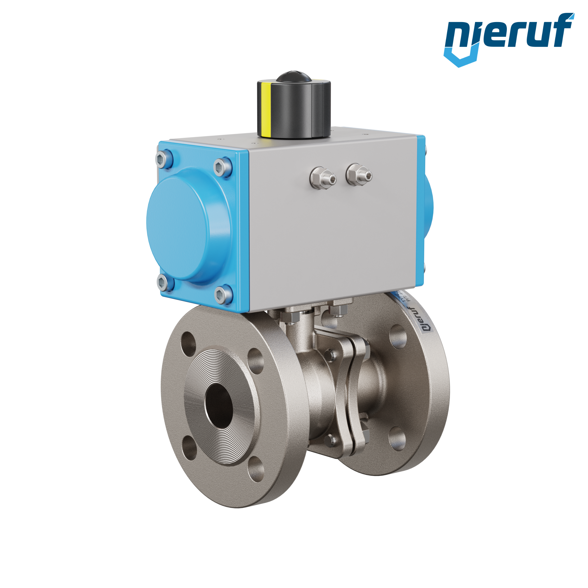 valvola a sfera flangiata DN25 PK05 azionamento rotativo pneumatico a semplice effetto apertura a molla