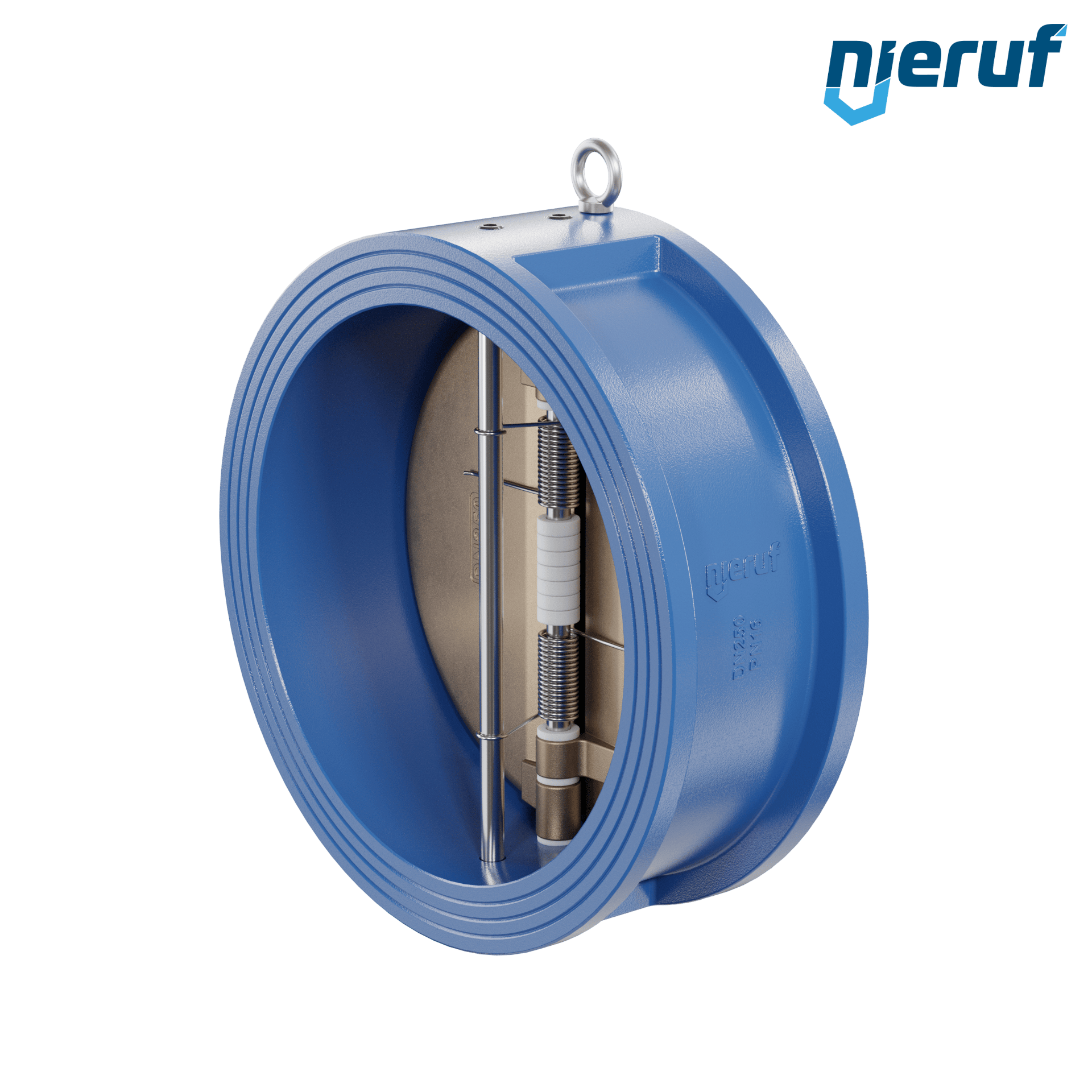 valvola di ritegno a doppio battente DN250 ANSI150 DR04 ANSI 150 GGG40 con rivestimento epossidico blu 180µm  EPDM