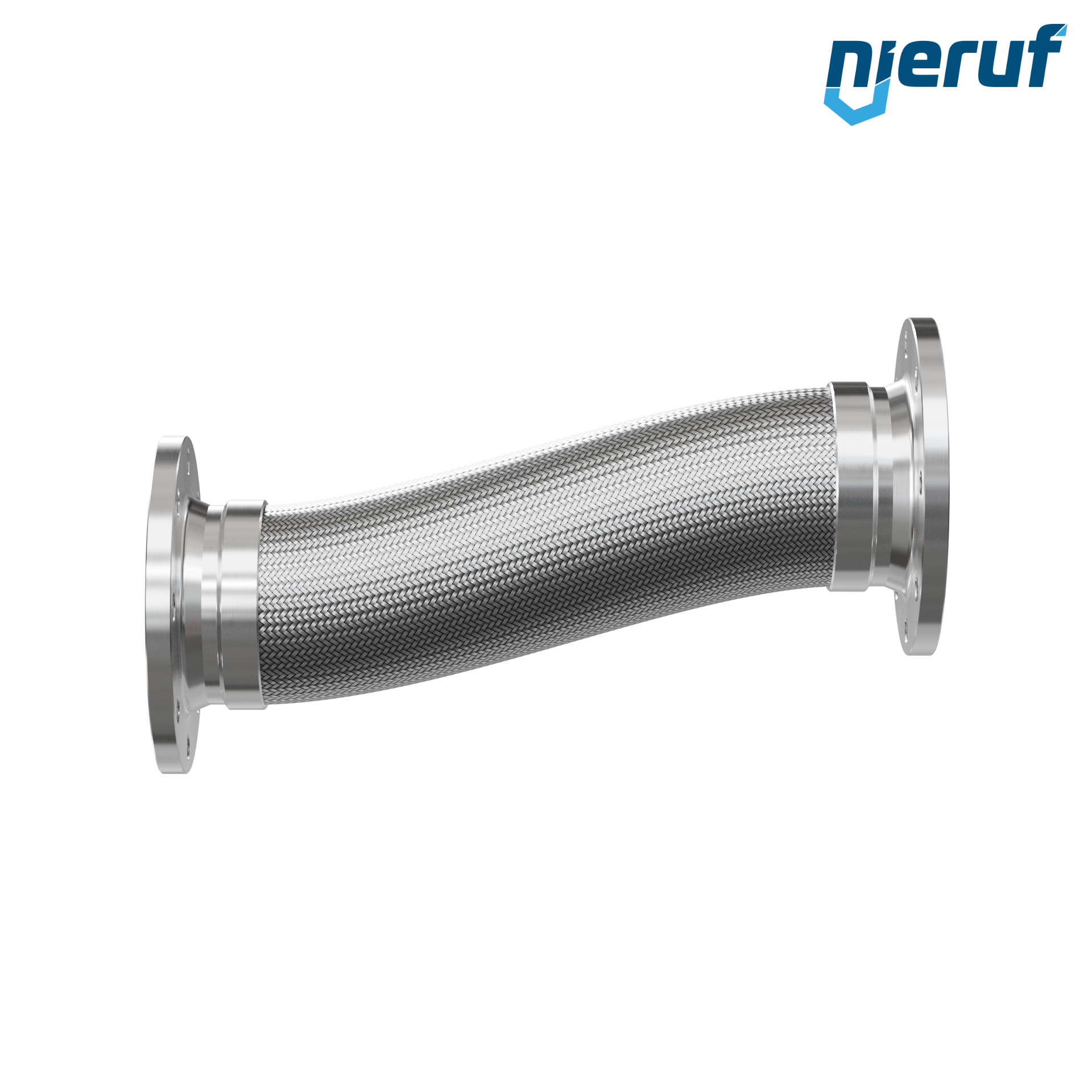 Tubo corrugato in acciaio inossidabile ES01 DN150 - 6" pollici con treccia singola e flangia fissa Lunghezza 1000 mm