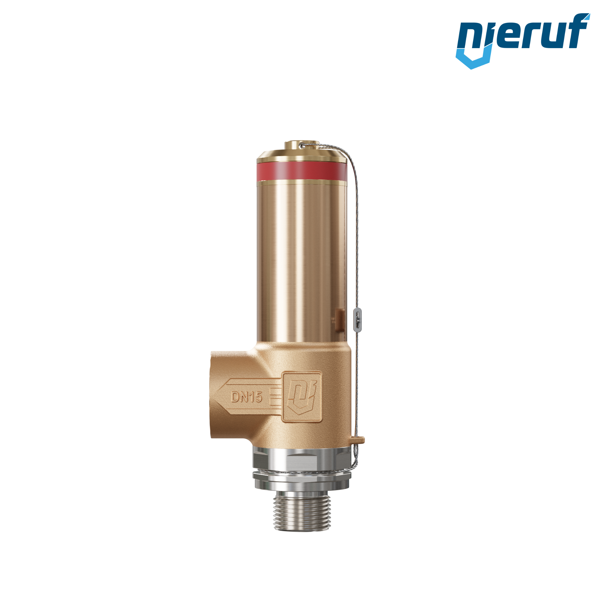 Kriogeniczny zawór bezpieczeństwa bez podnoszenia DN8 3/8" GZ x 1/2" GW SV18, stal nierdzewna & brąz PTFE