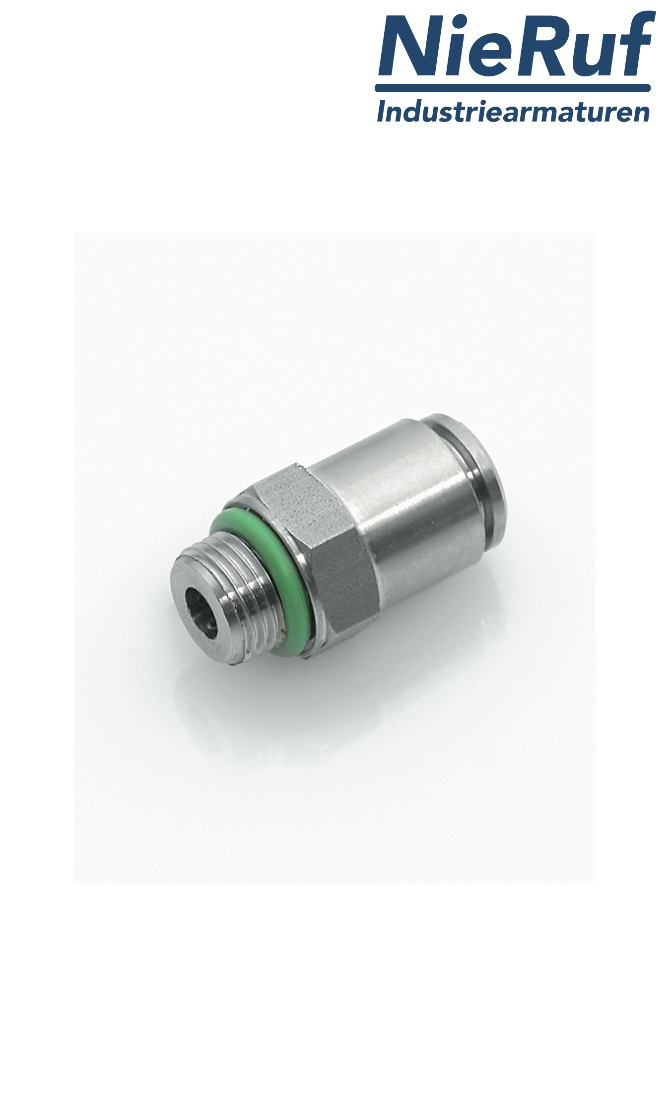 Racor recto roscado EF01 Acero inoxidable FKM G1/2" D10mm