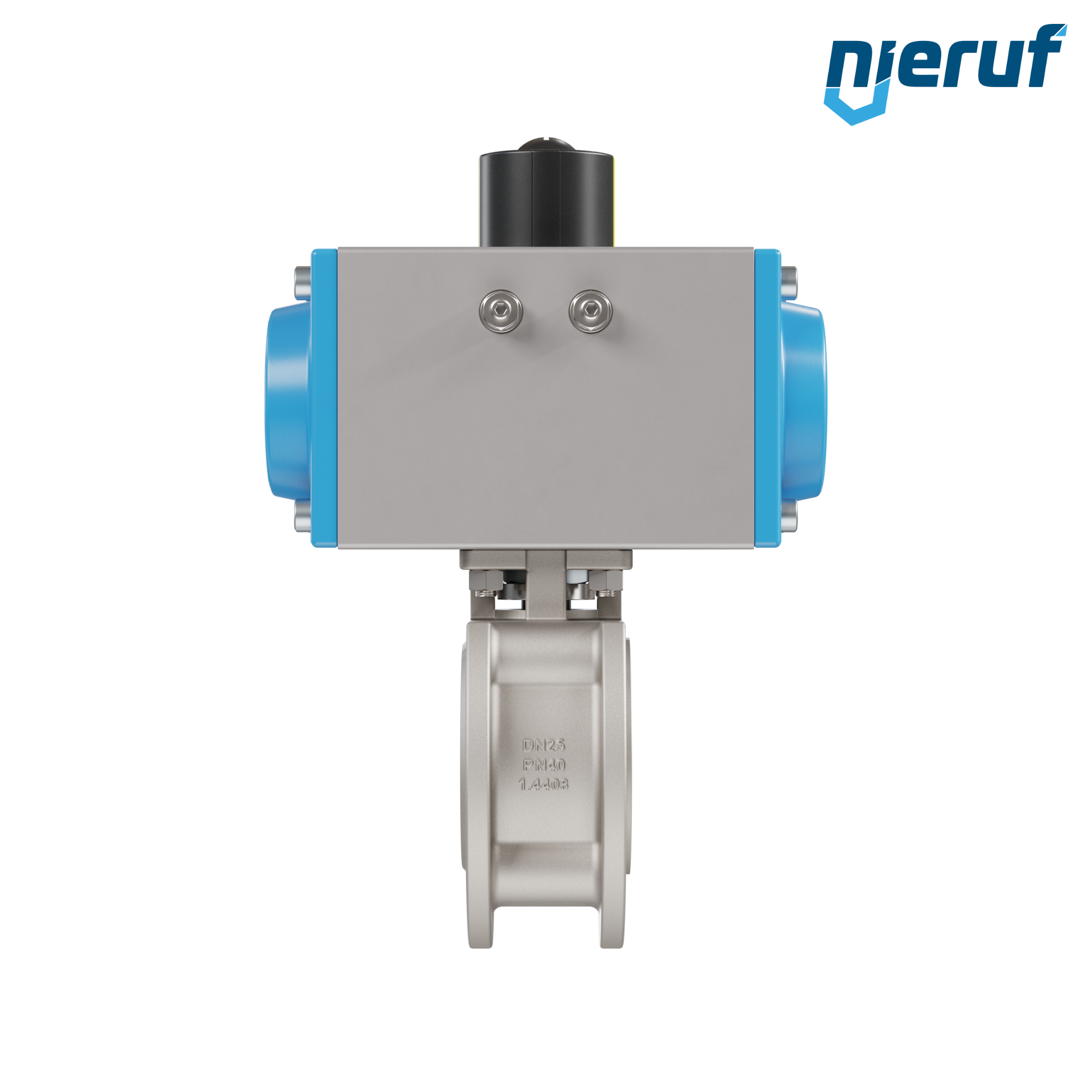 valvola a sfera flangiata dal design compatto DN25 PK07 azionamento rotativo pneumatico a semplice effetto apertura a molla