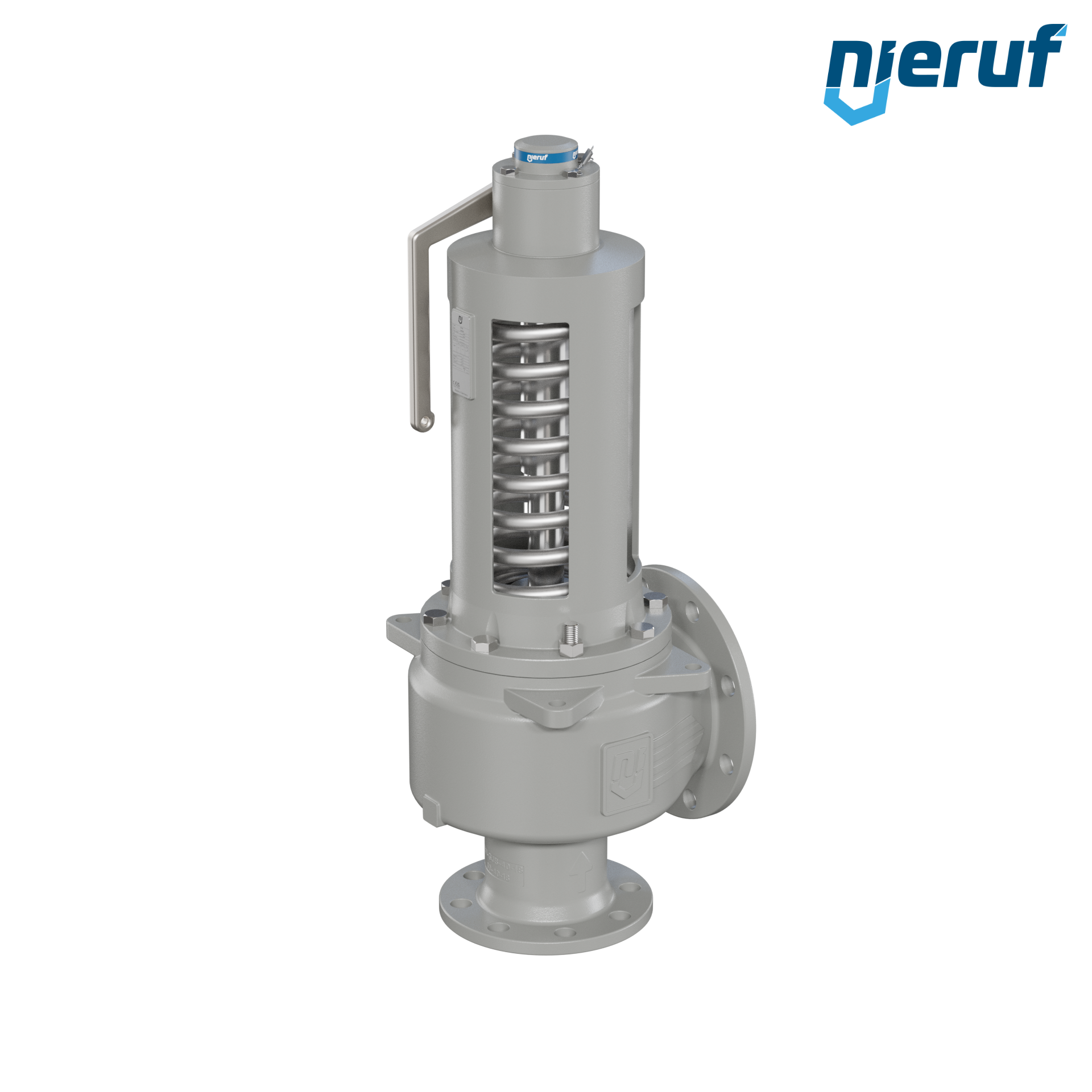 valvola di sicurezza flangiata DN100/DN150 SF06, cappello della molla aperto PTFE, dispositivo di sollevamento con leva