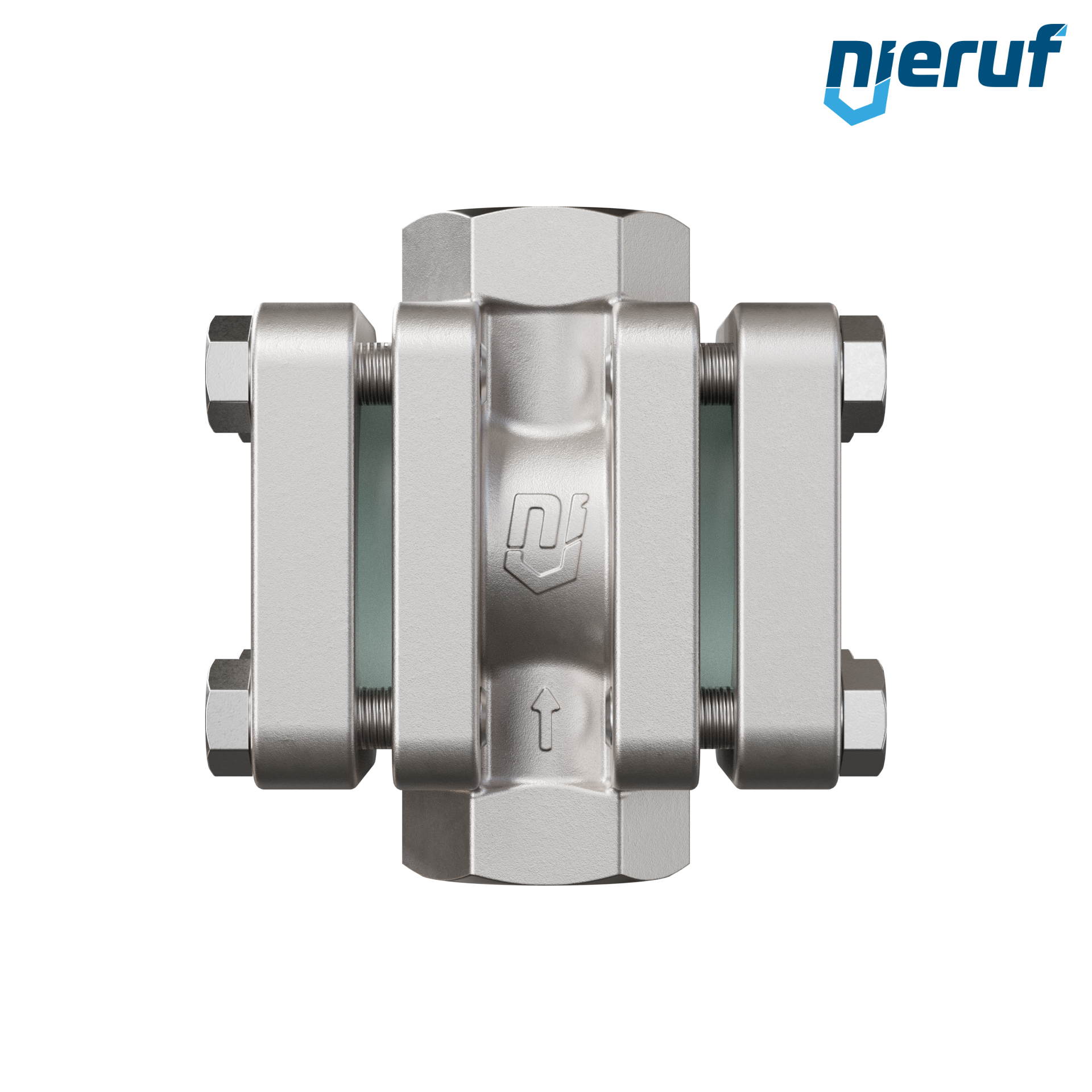 Specola visiva di osservazione G 3/4" pollici acciaio inossidabile AISI 316 40 bar filettatura interna BSP vetro borosilicato versione con disco