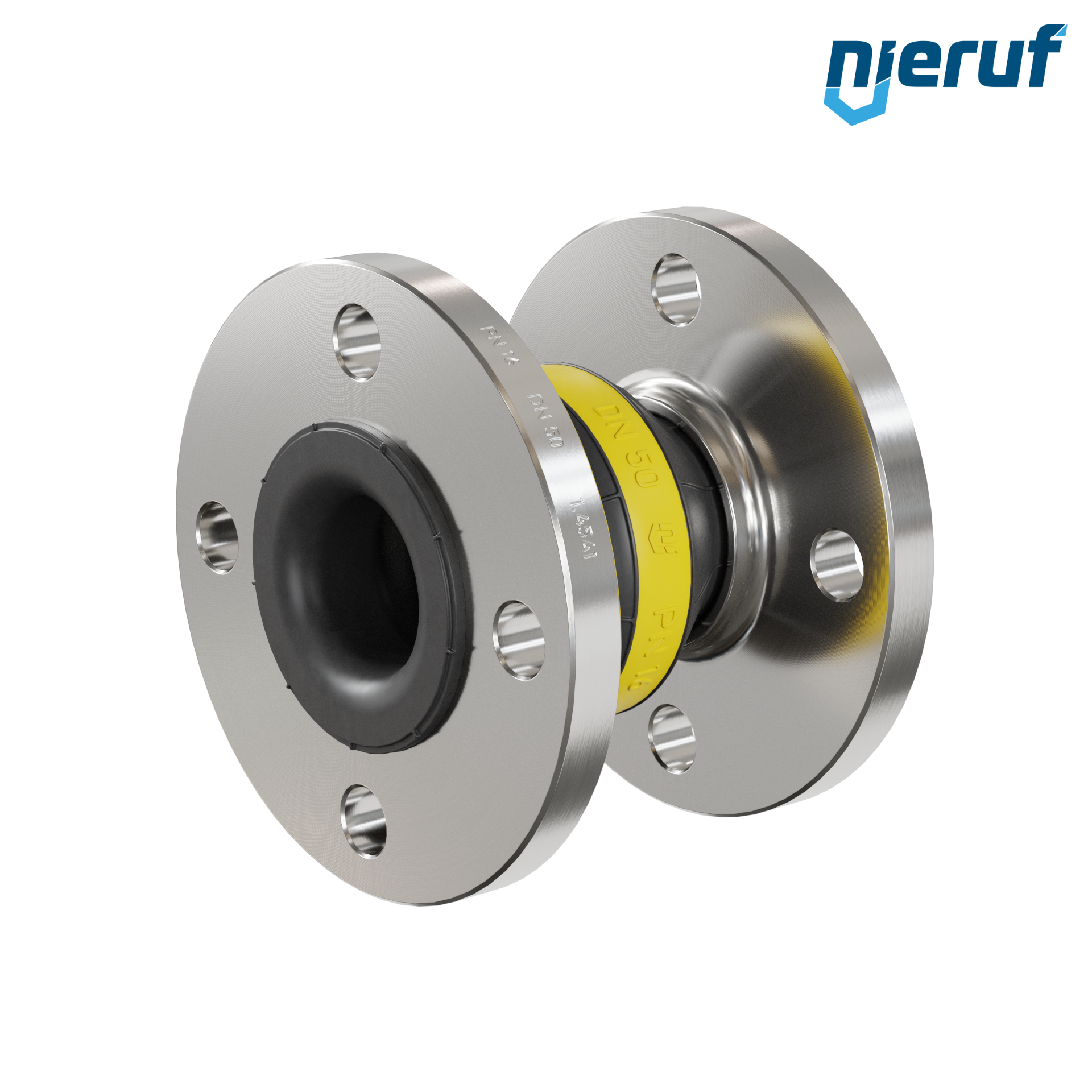 Compensatore o-ring di supporto per il vuoto DN50 versione KP04 flange in acciaio inox NBR