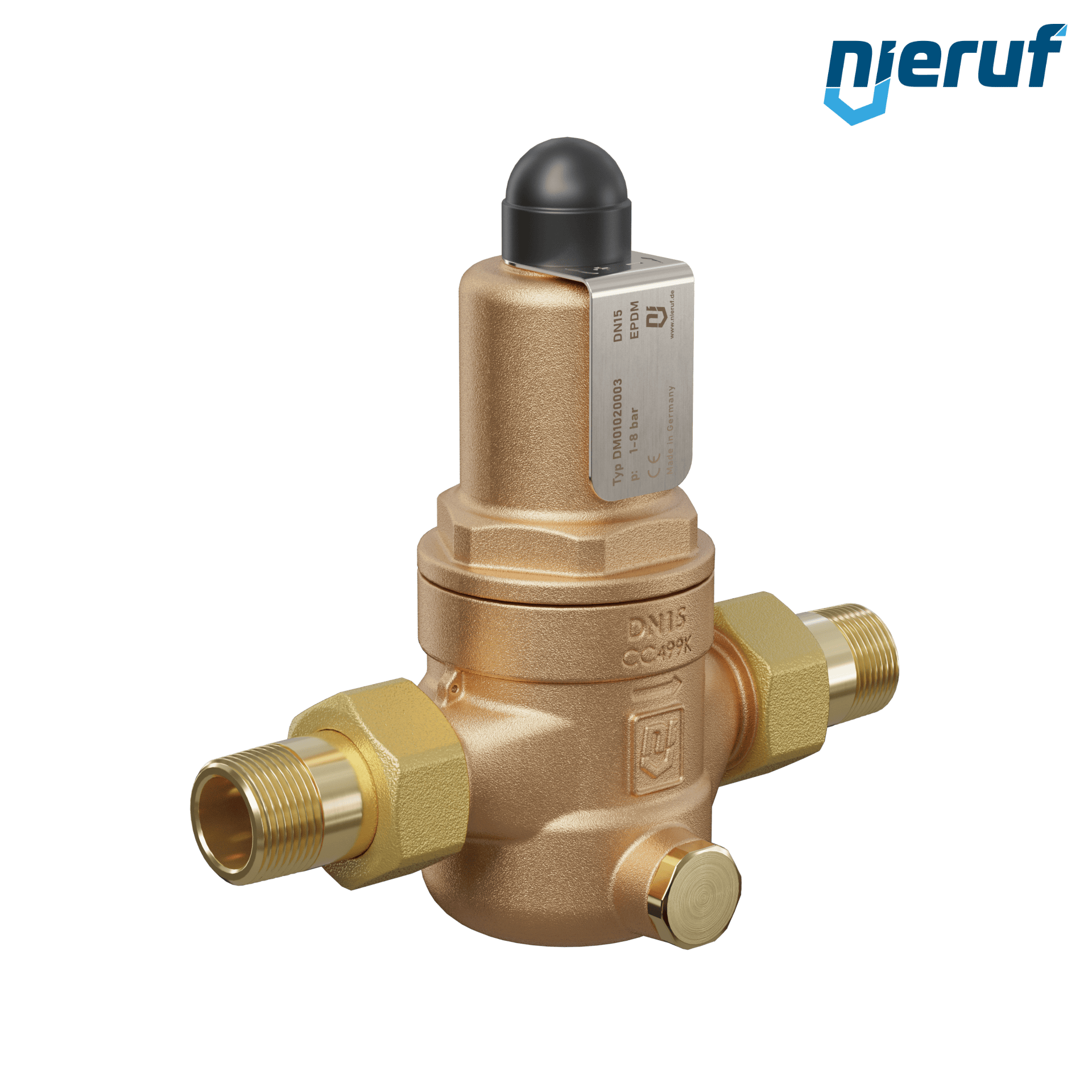 Reduktor ciśnienia 1/2" cala DM01 brąz EPDM 1.0 - 8.0 bar