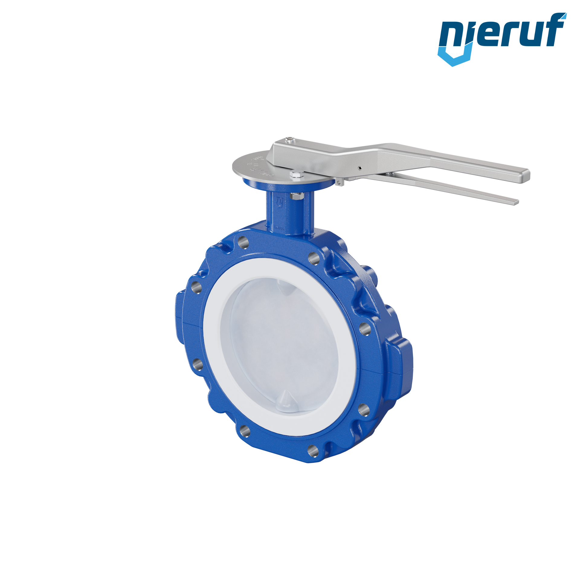 valvola a farfalla PFA PTFE AK10 DN200 ANSI150 leva inserto in FKM