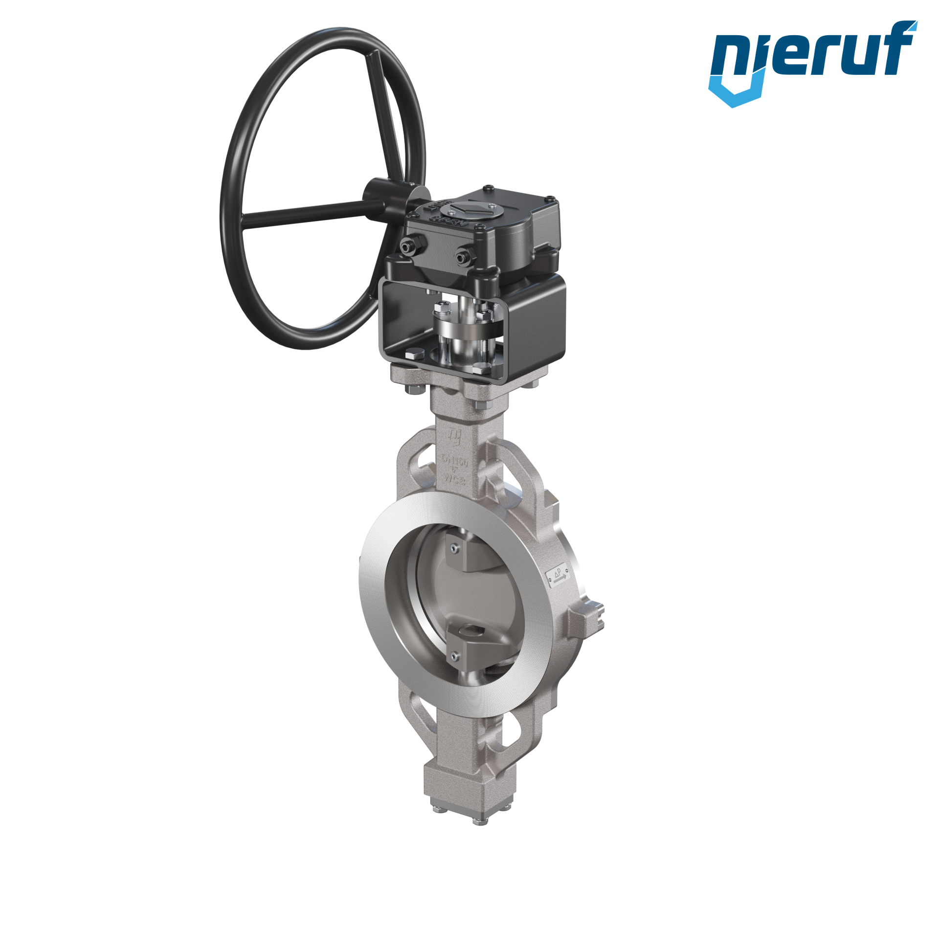valvola a farfalla triplo eccentrico acciaio inox AK13 DN 150 PN10-40 ANSI150-300 volantino