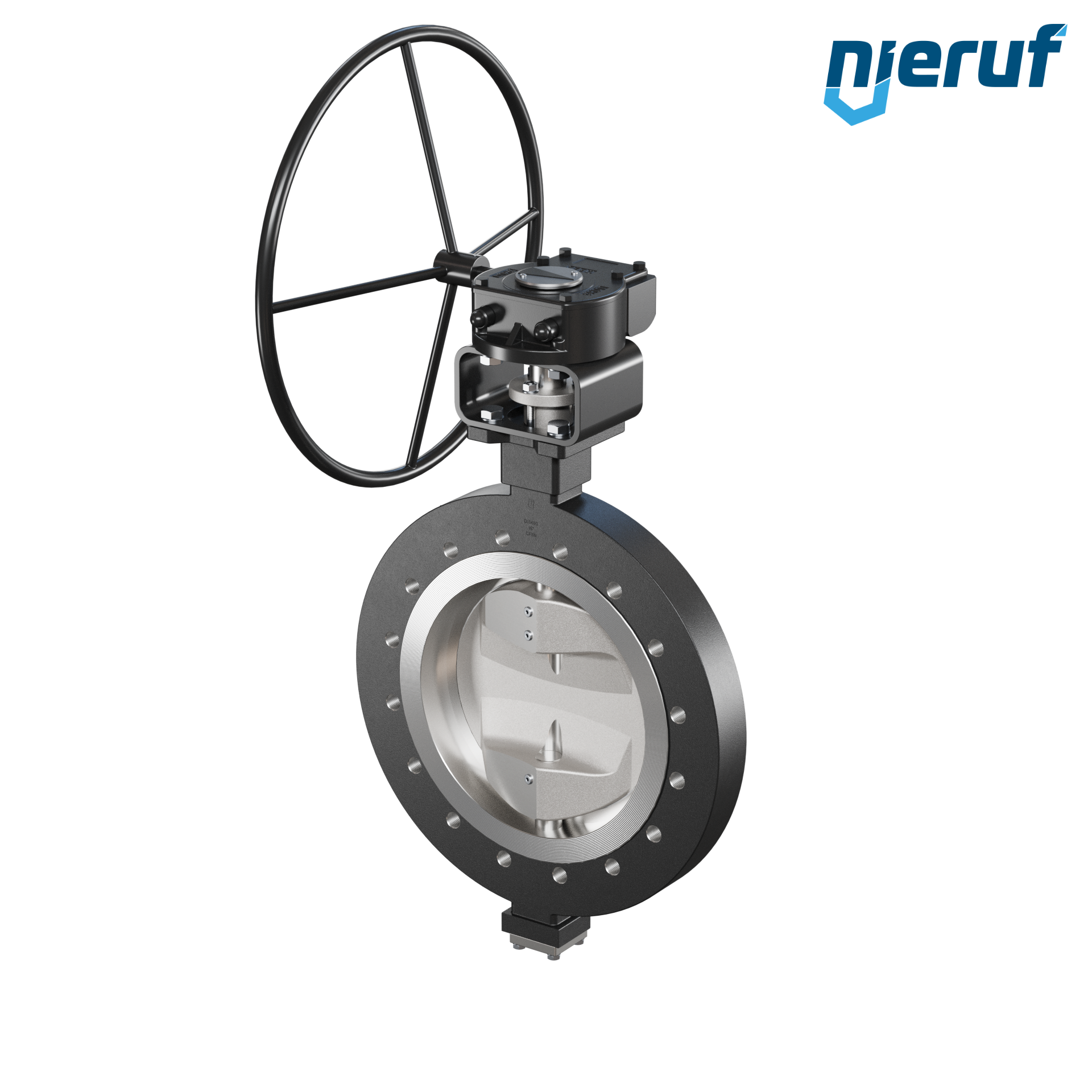 Double offset butterfly-valve AK12 DN 400 PN16 worm gear