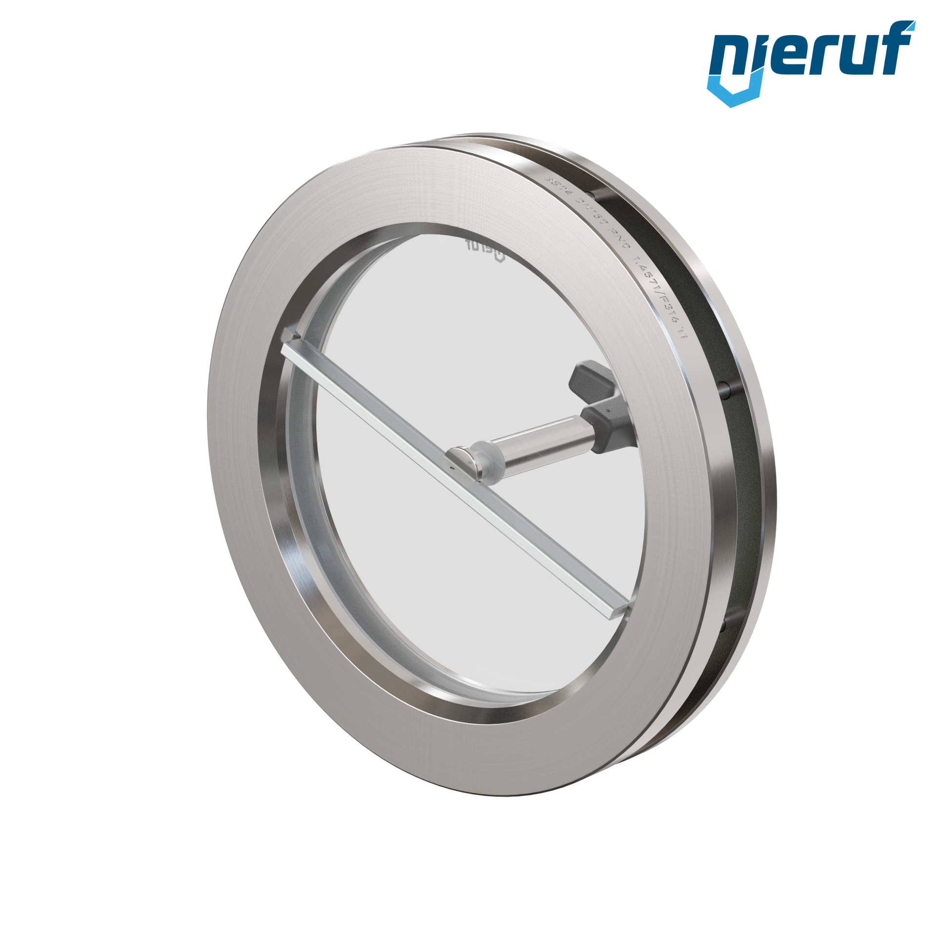 oblò di osservazione per serbatoi con tergicristallo in PTFE DN150 BS04 acciaio inossidabile 1.4571 PTFE vetro borosilicato 0,0 bar