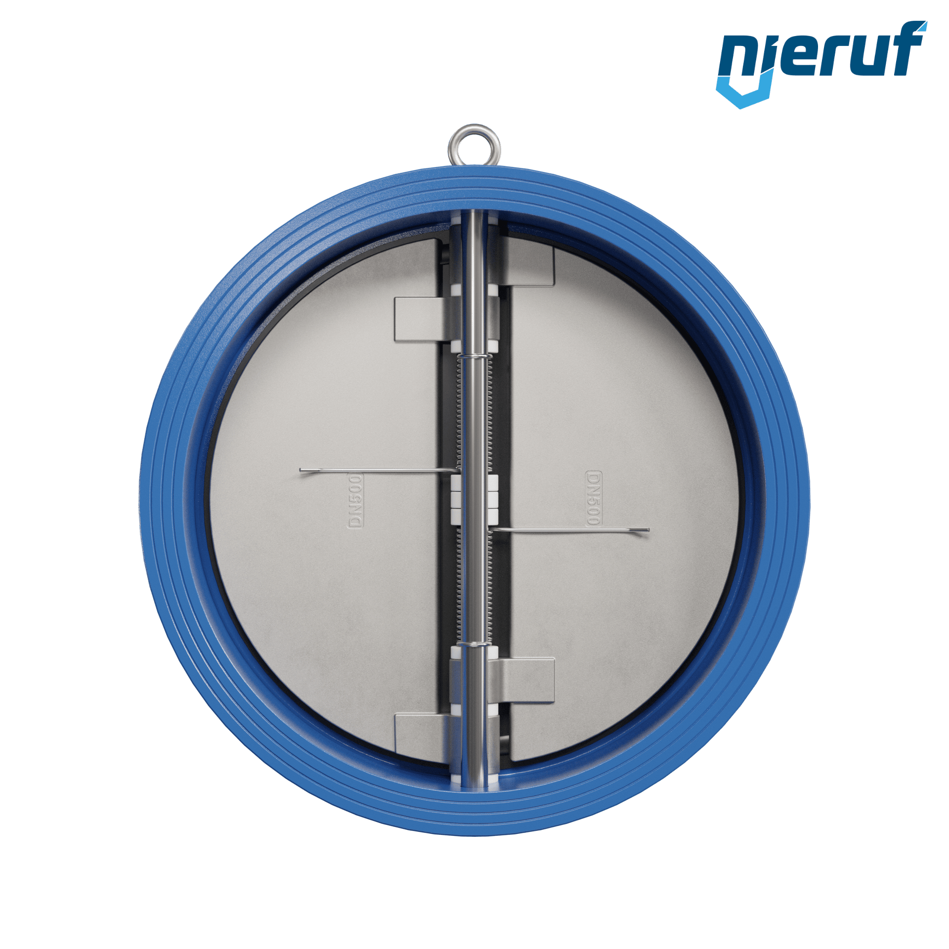 valvola di ritegno a doppio battente DN500 ANSI150 DR02 ANSI 150 GGG40 con rivestimento epossidico blu 180µm  EPDM