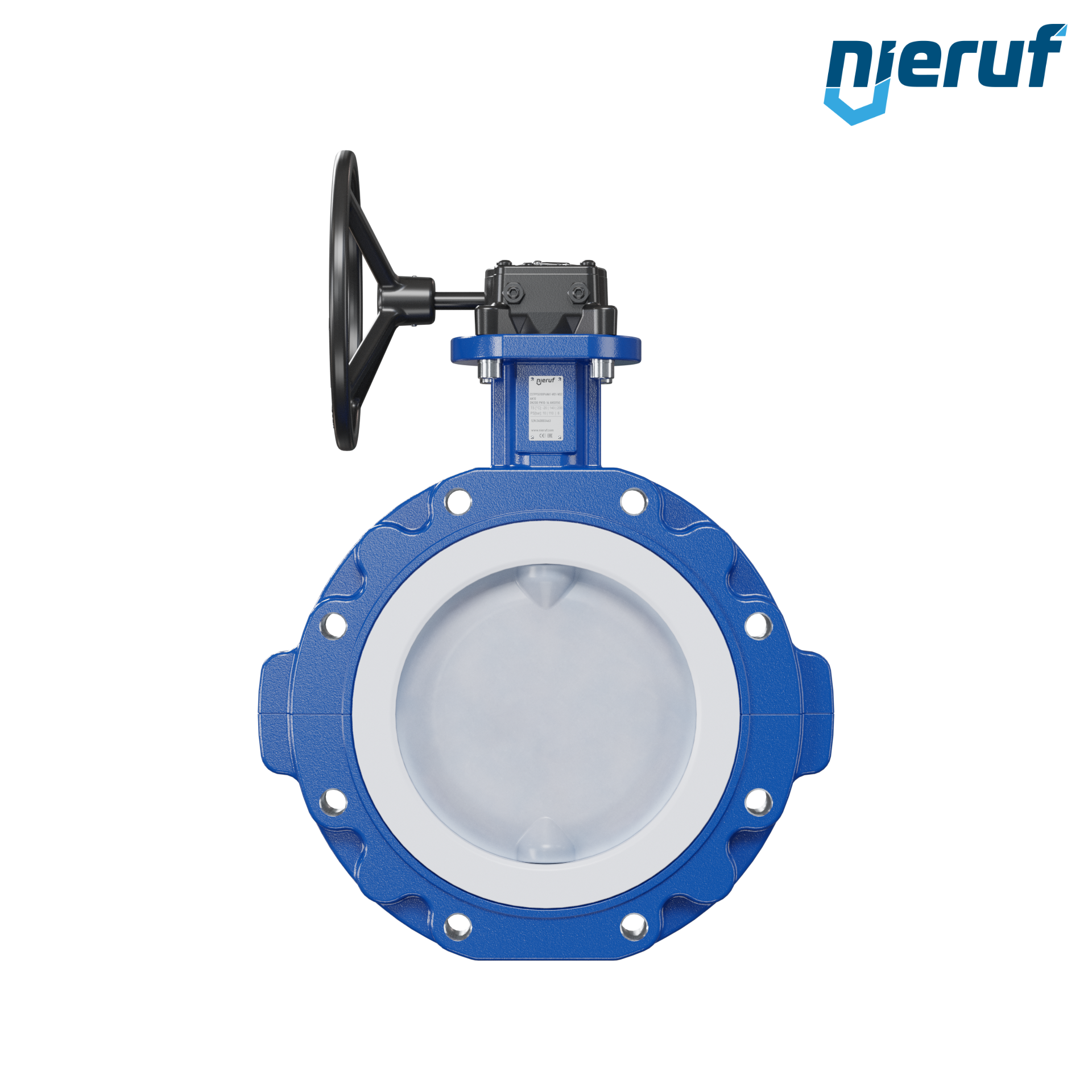 valvola a farfalla PFA PTFE AK10 DN200 ANSI150 volantino manuale inserto in FKM