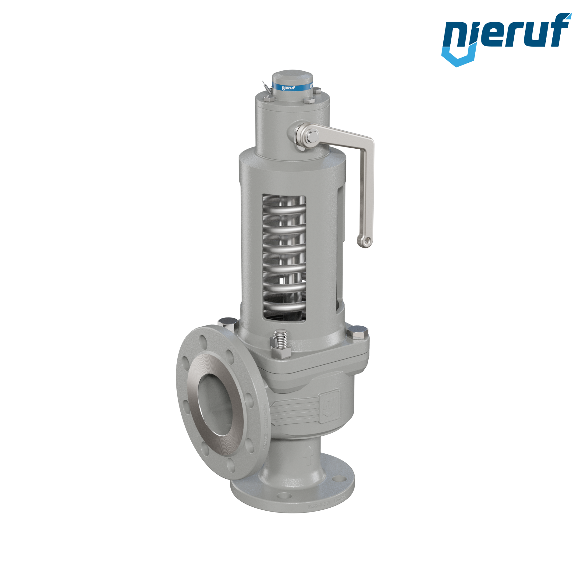 valvola di sicurezza flangiata DN50/DN80 SF06, cappello della molla aperto PTFE, dispositivo di sollevamento con leva